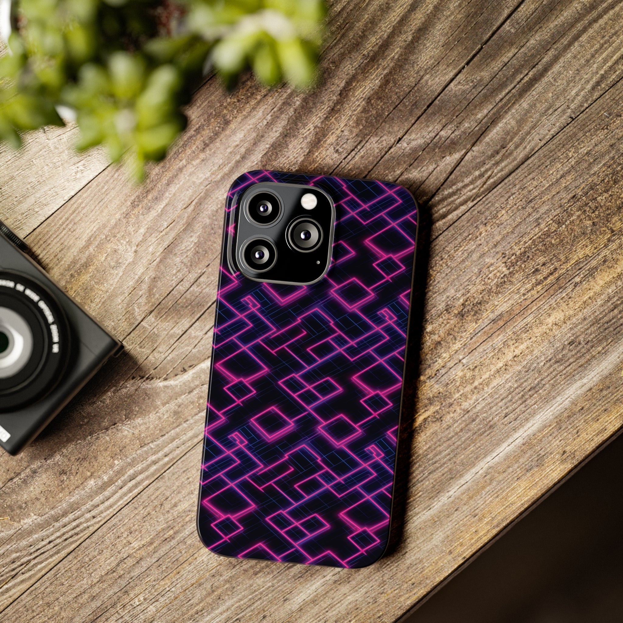 Slim Phone Cases (AOP) - Seamless Synthwave Designs 01