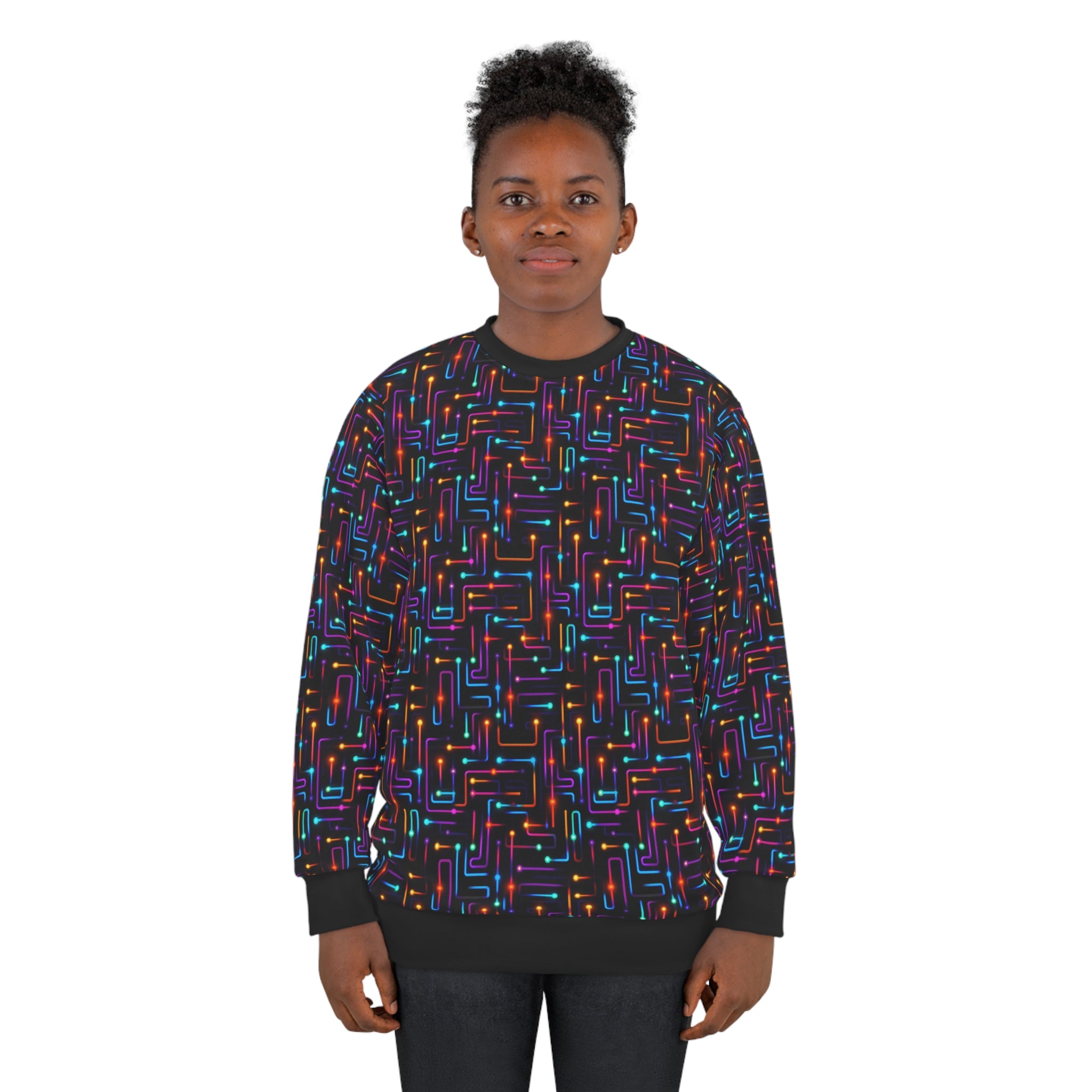 Unisex Sweatshirt (AOP) - Seamless Neon Designs 03