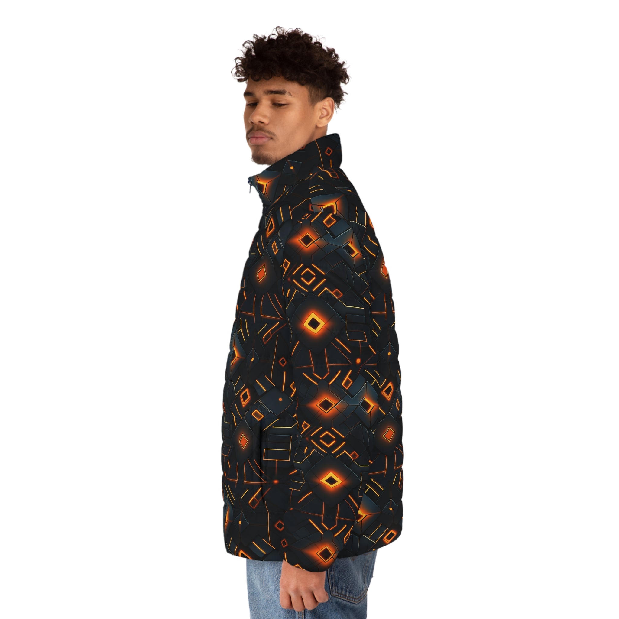 Men's Puffer Jacket (AOP) - Abstract Designs 02