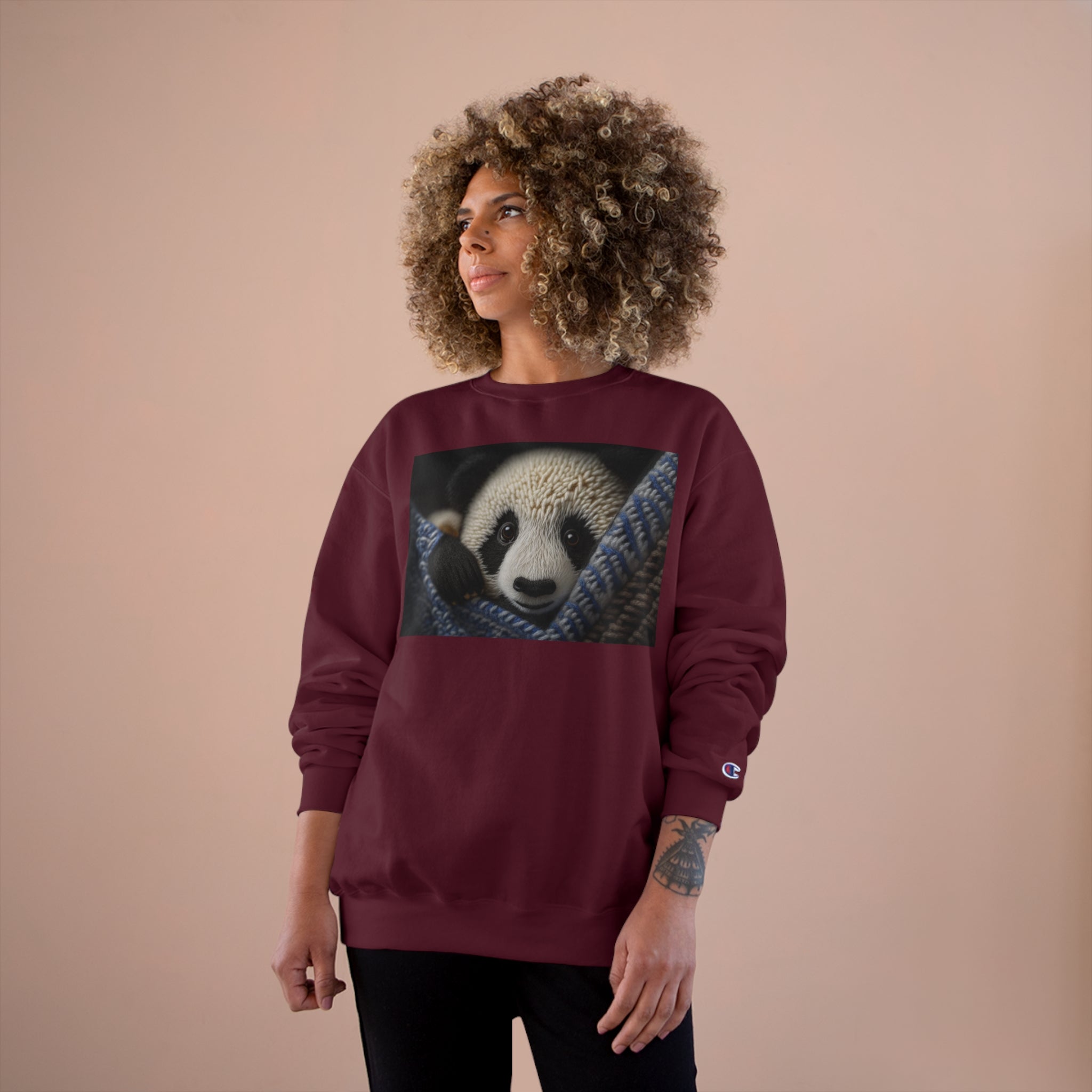 Champion Sweatshirt - Knit Animals, Giant Panda Cub