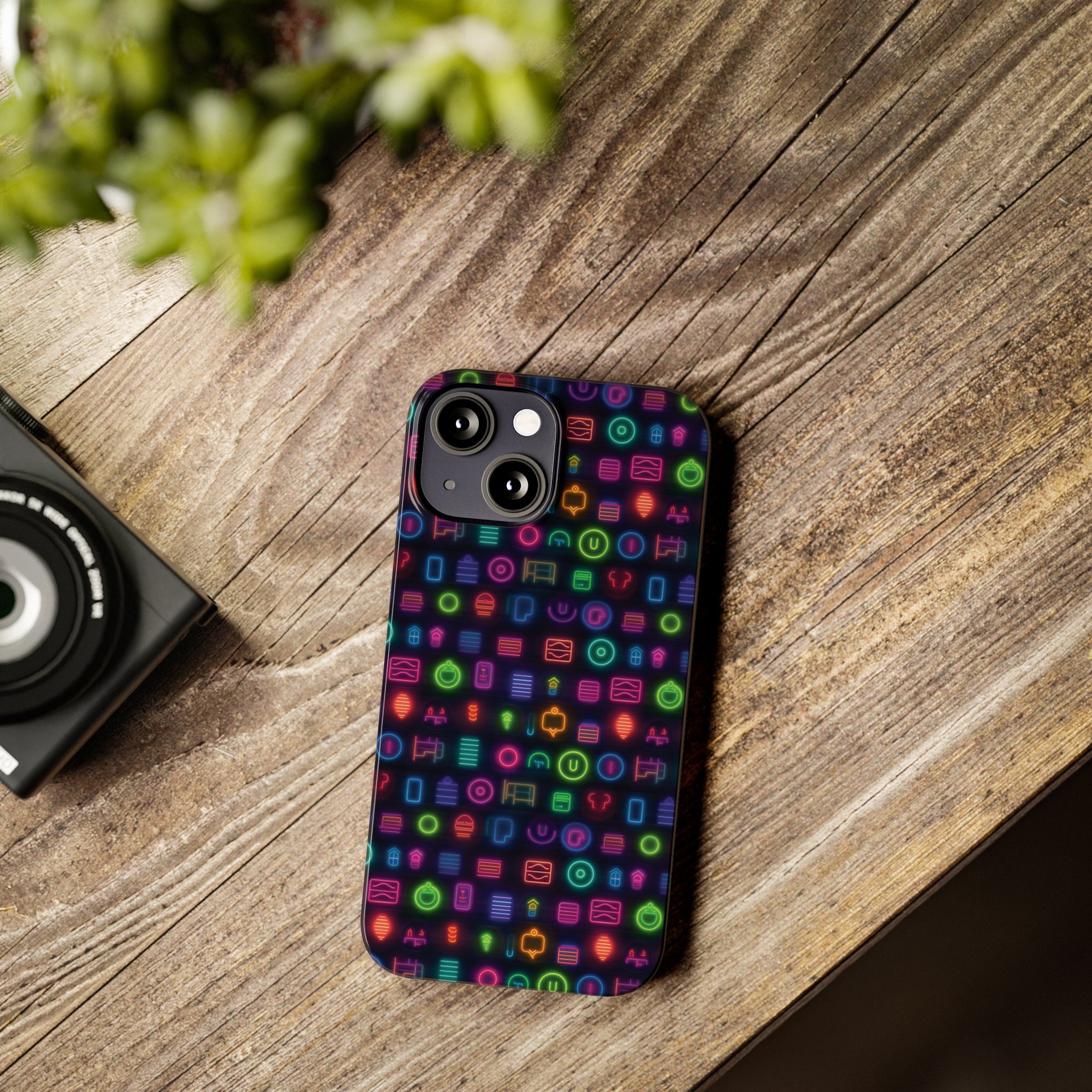 Slim Phone Cases (AOP) - Seamless Neon Designs 02