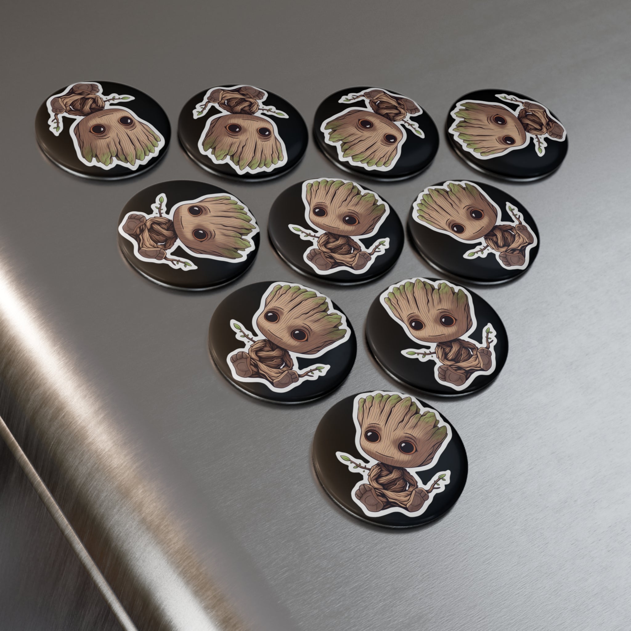 Button Magnet, Round (1 & 10 pcs) - Baby Groot 04