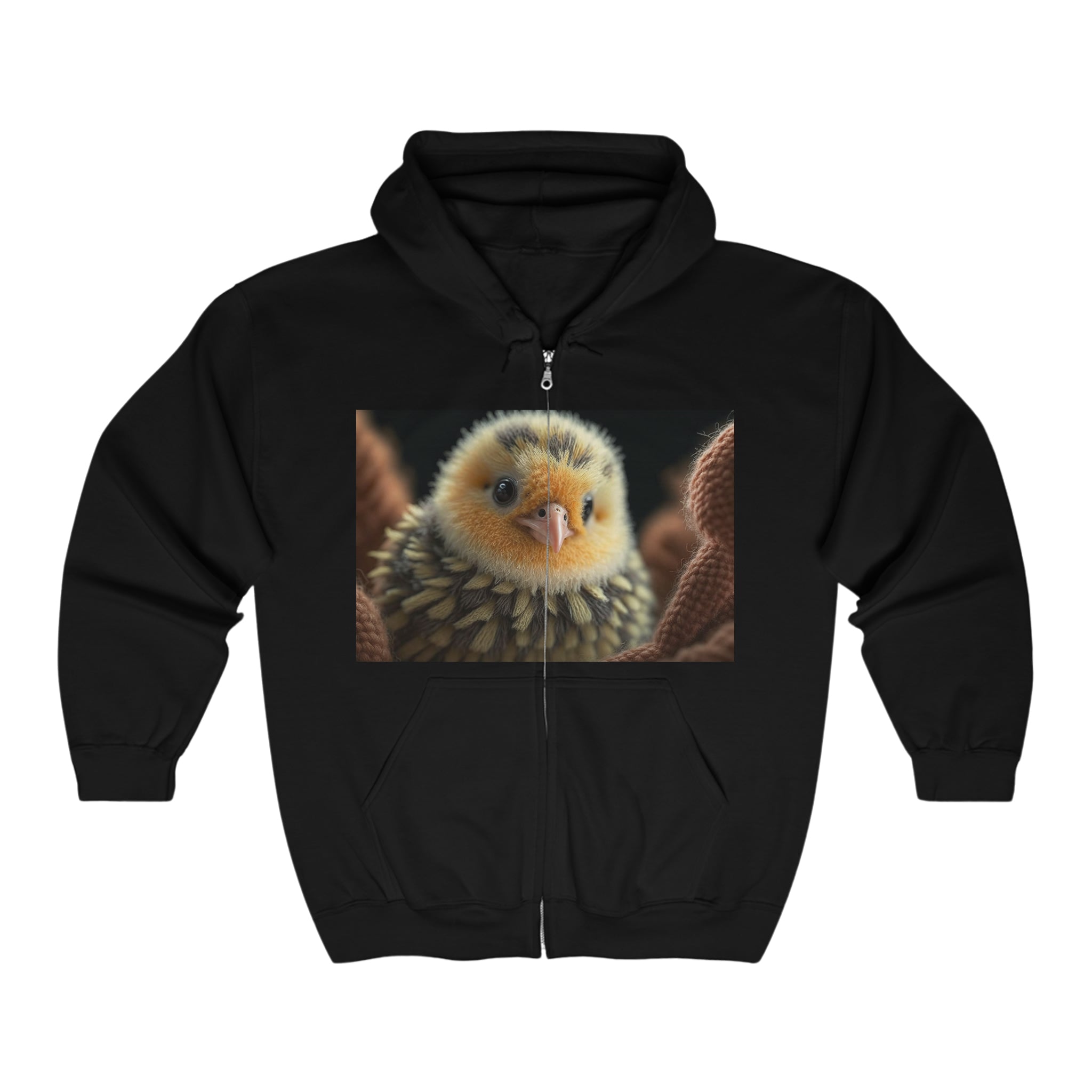 Unisex Heavy Blend™ Full Zip Hooded Sweatshirt - Baby Animals - Chicken
