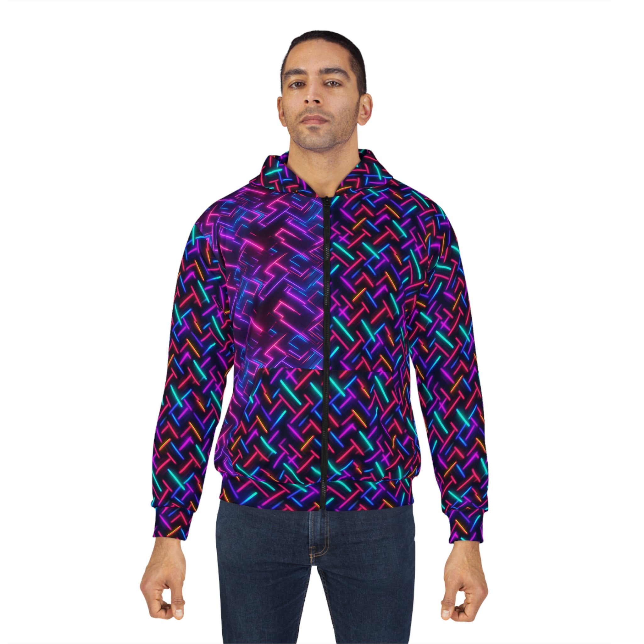 Unisex Zip Hoodie (AOP) - Vibrant Designs 08