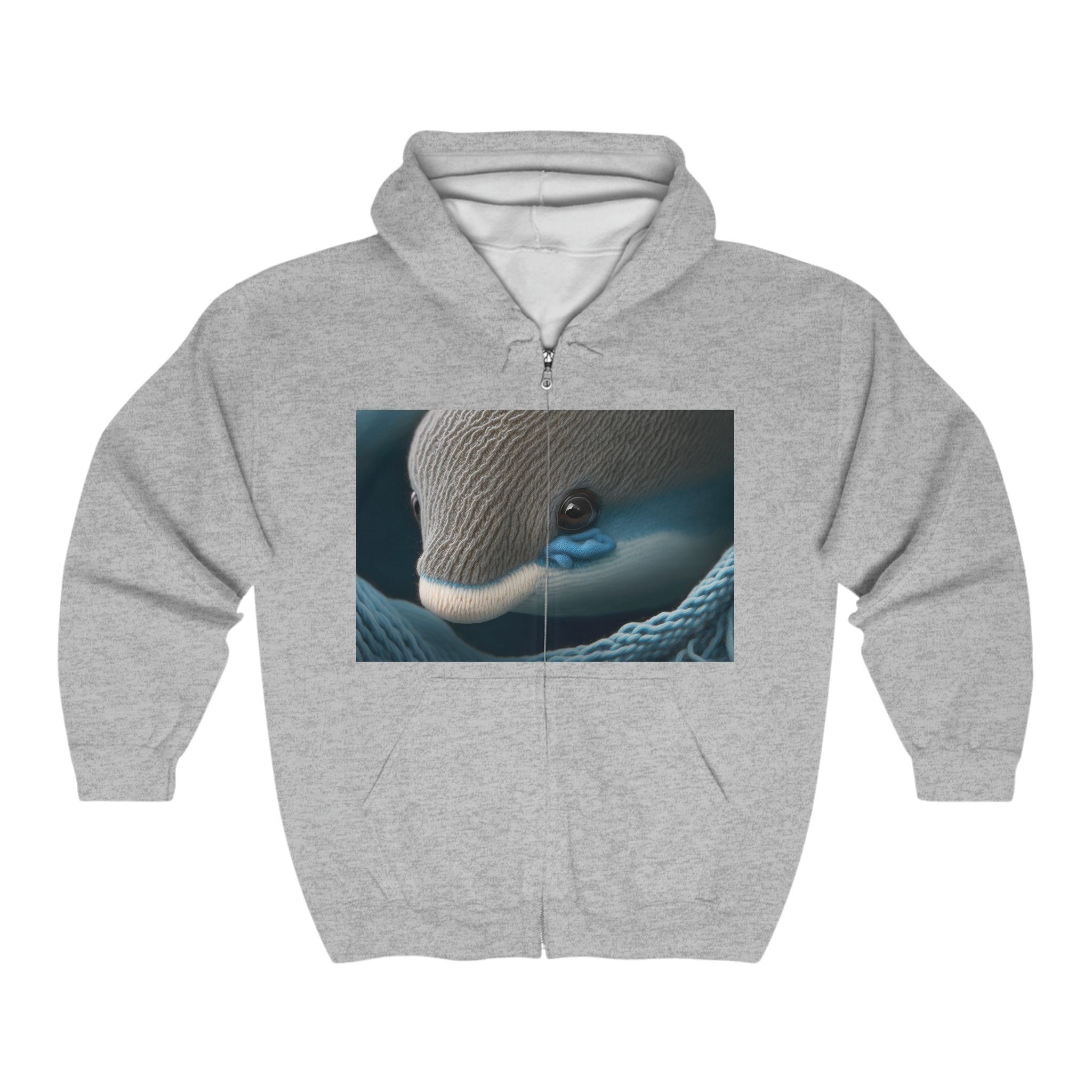 Unisex Heavy Blend™ Full Zip Hooded Sweatshirt - Baby Animals - Dolphin