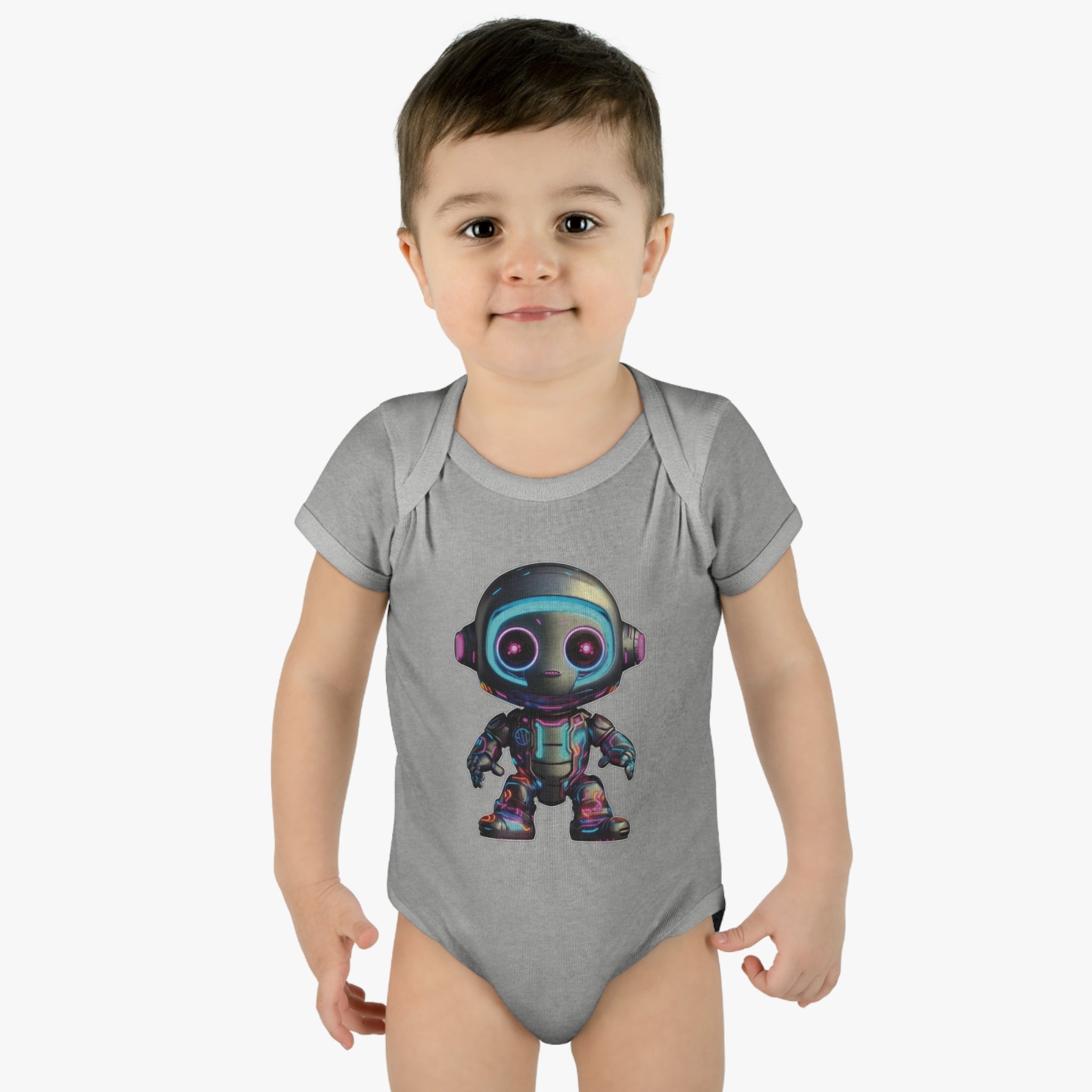 Infant Baby Rib Bodysuit - Ant, Robot Pop Art 01