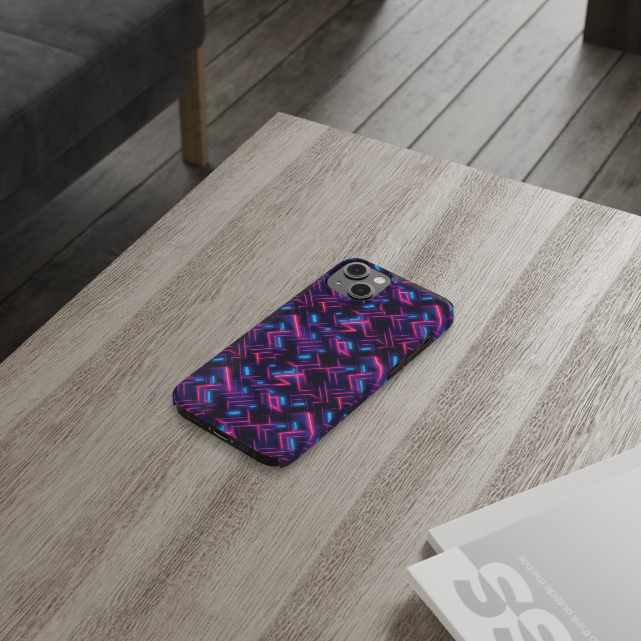 Slim Phone Cases (AOP) - Seamless Synthwave Designs 02