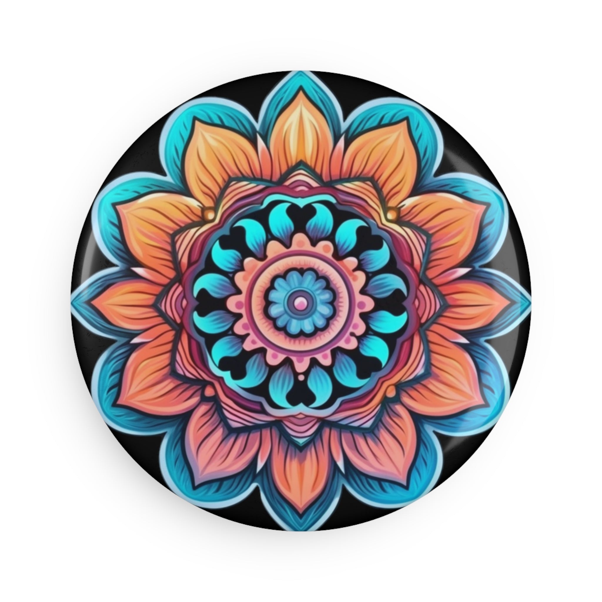 Button Magnet, Round (1 & 10 pcs) - Mandalas 03