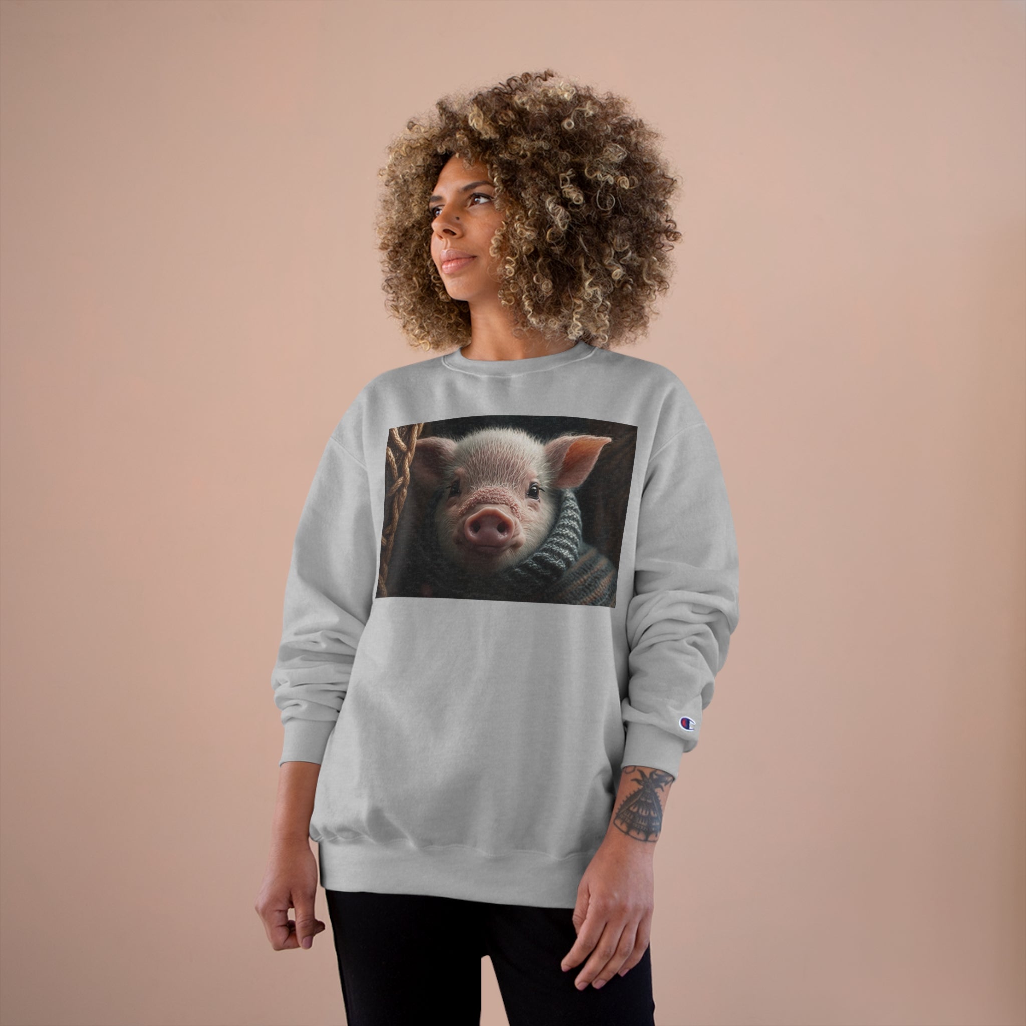 Champion Sweatshirt - Knit Animals, Piglet