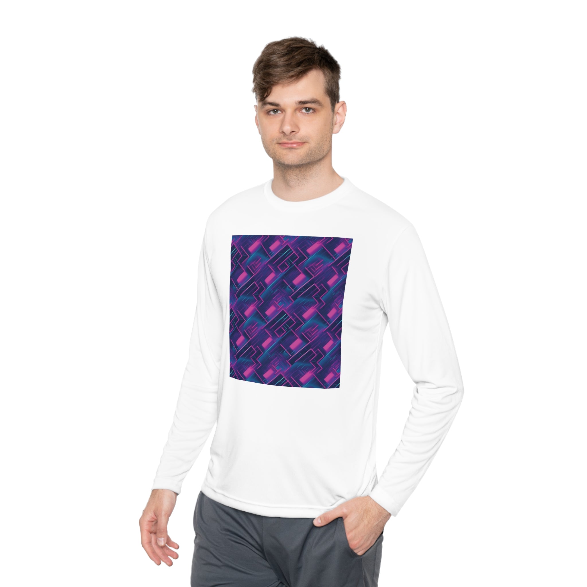 Unisex Lightweight Long Sleeve Tee (AOP) - Abstract Designs 04