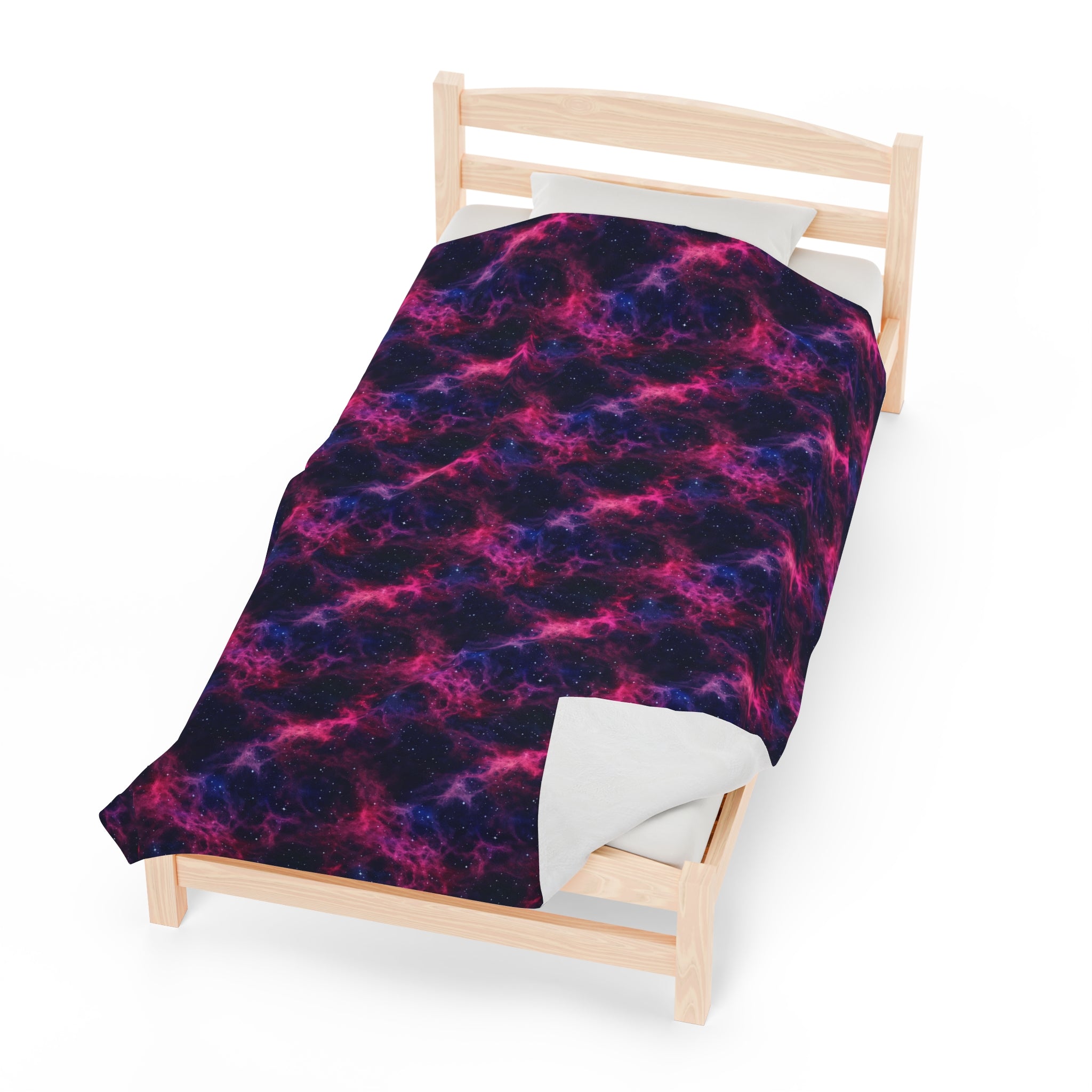 Velveteen Plush Blanket (AOP) - Fantasy Galaxies 02