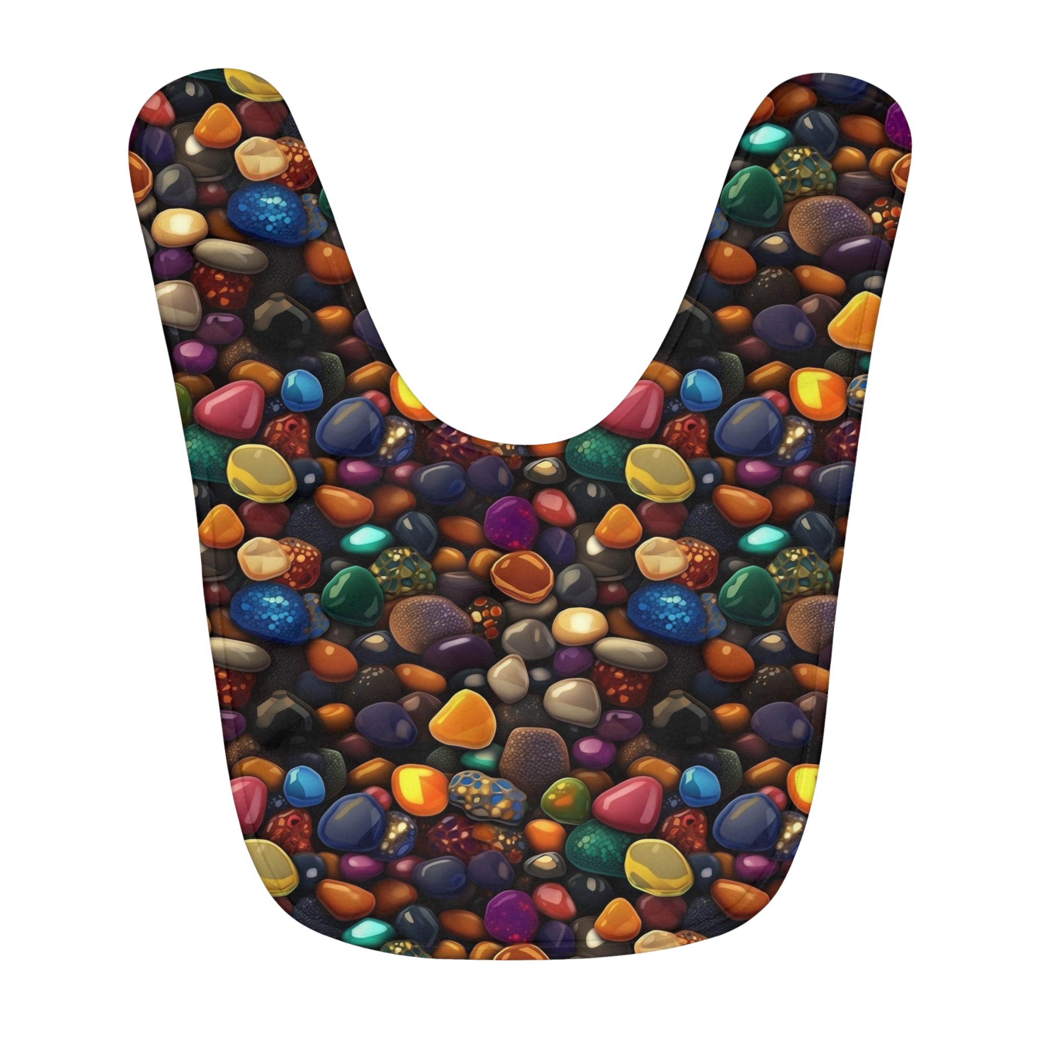 Fleece Baby Bib (AOP) - Seamless Rocks Design 04