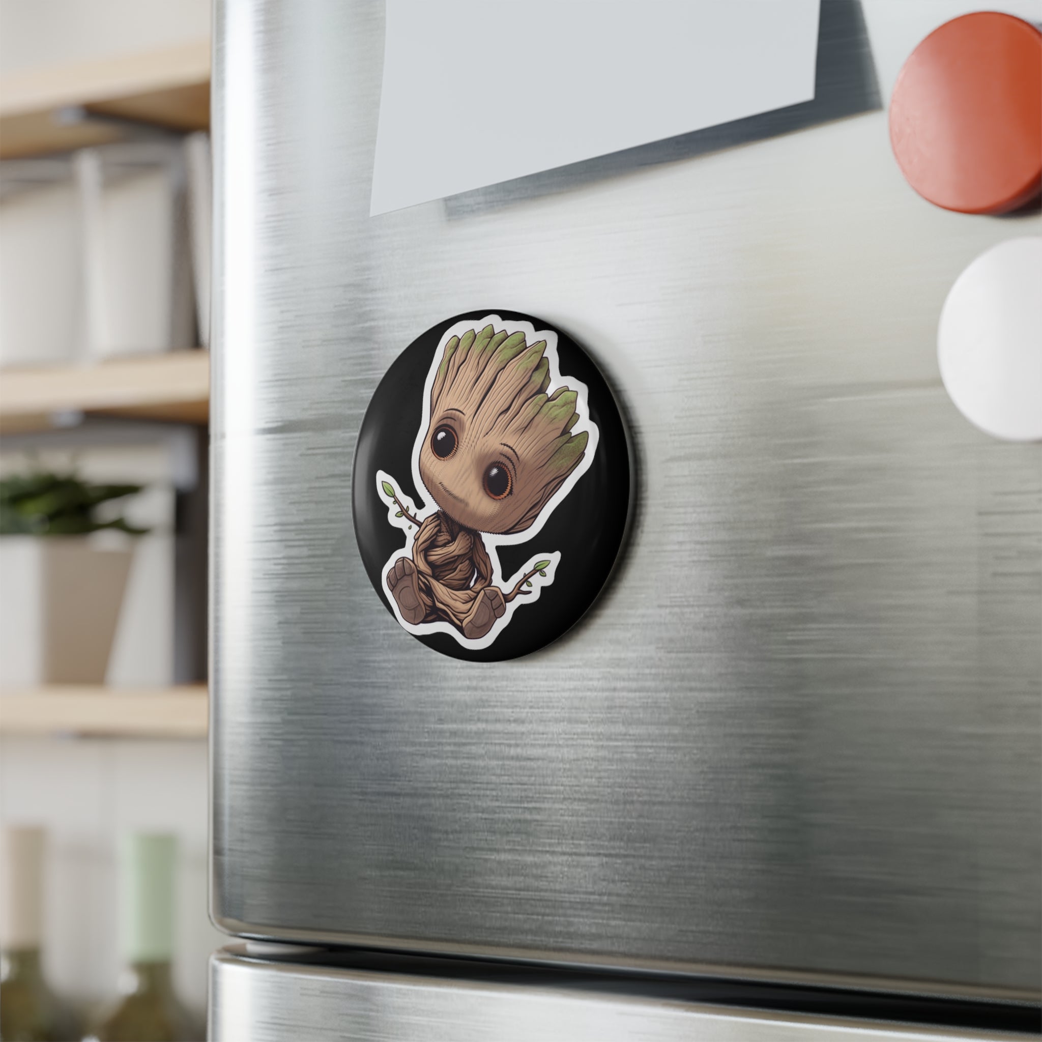 Button Magnet, Round (1 & 10 pcs) - Baby Groot 04