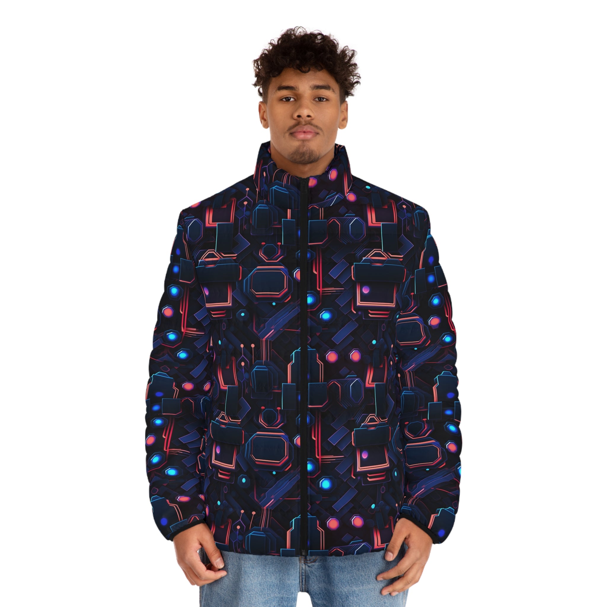 Men's Puffer Jacket (AOP) - Abstract Designs 04