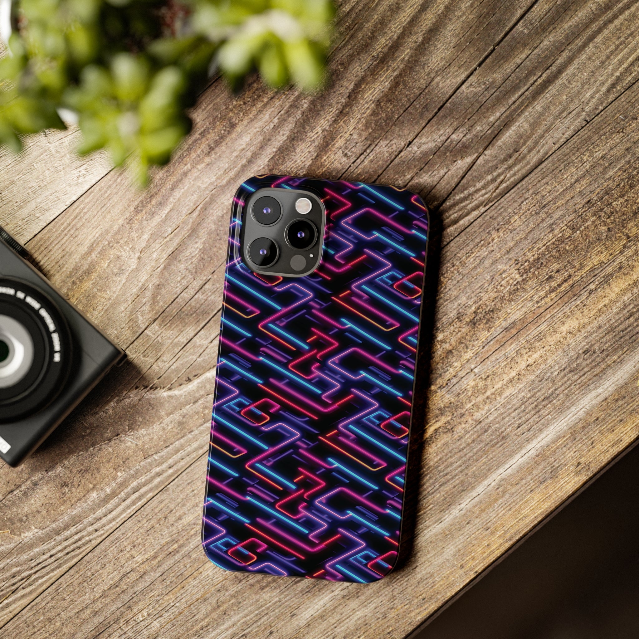 Slim Phone Cases (AOP) - Seamless Neon Designs 01