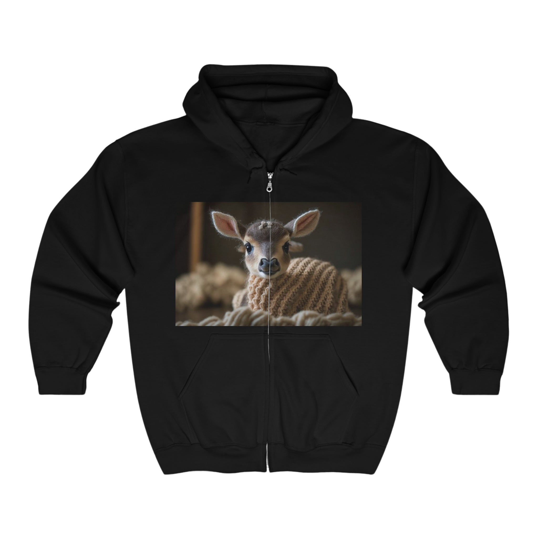 Unisex Heavy Blend™ Full Zip Hooded Sweatshirt - Baby Animals - Deer