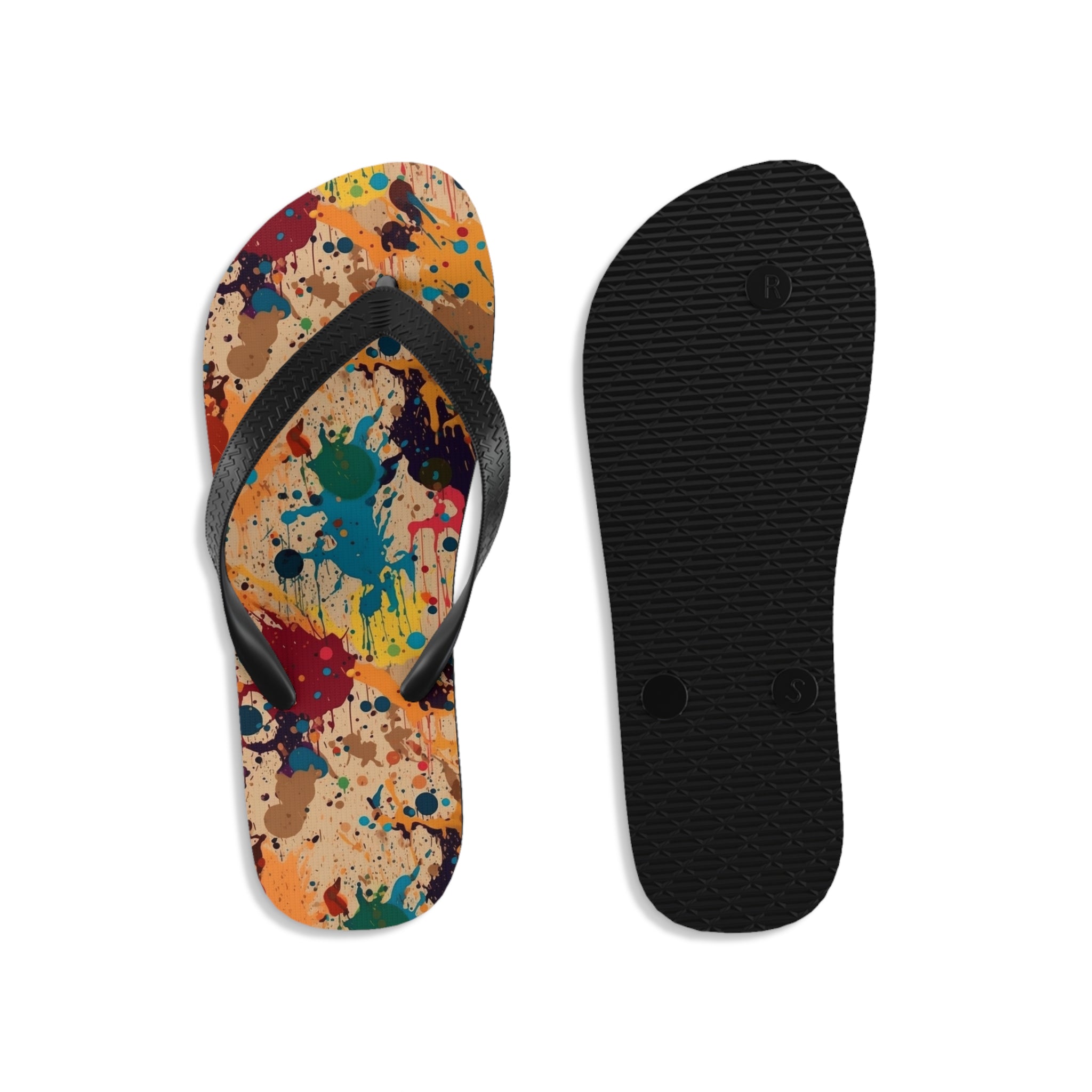 Unisex Flip-Flops (AOP) - Seamless Color Splatter Designs 01