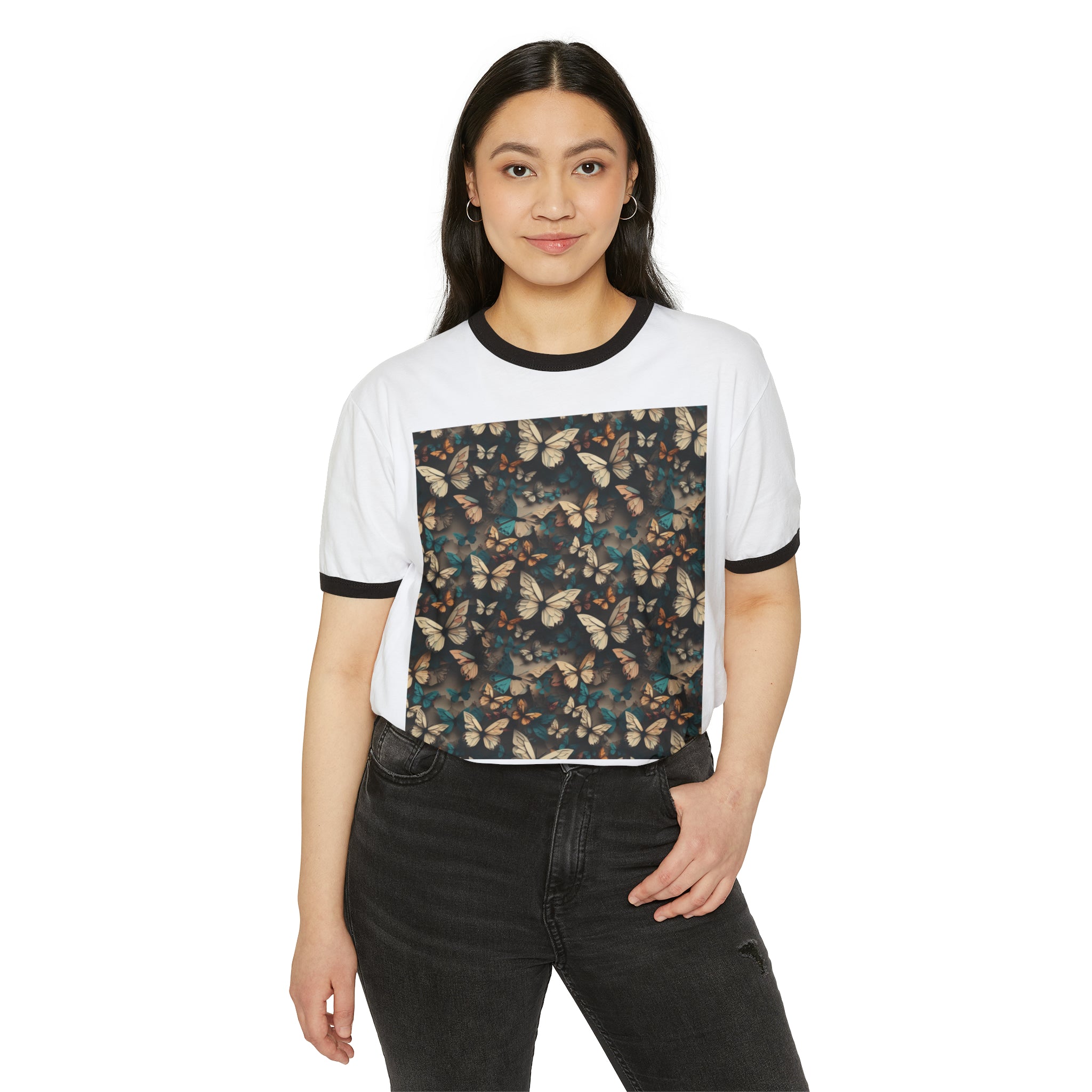 Unisex Cotton Ringer T-Shirt - Abstract Designs 08