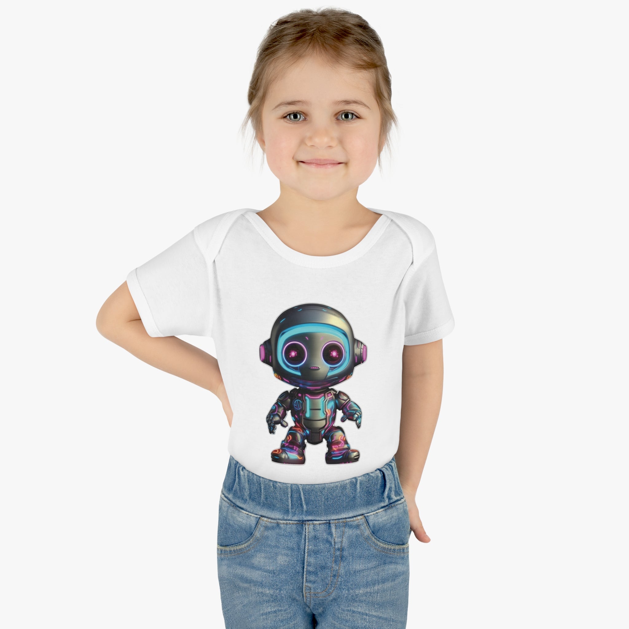 Infant Baby Rib Bodysuit - Ant, Robot Pop Art 01