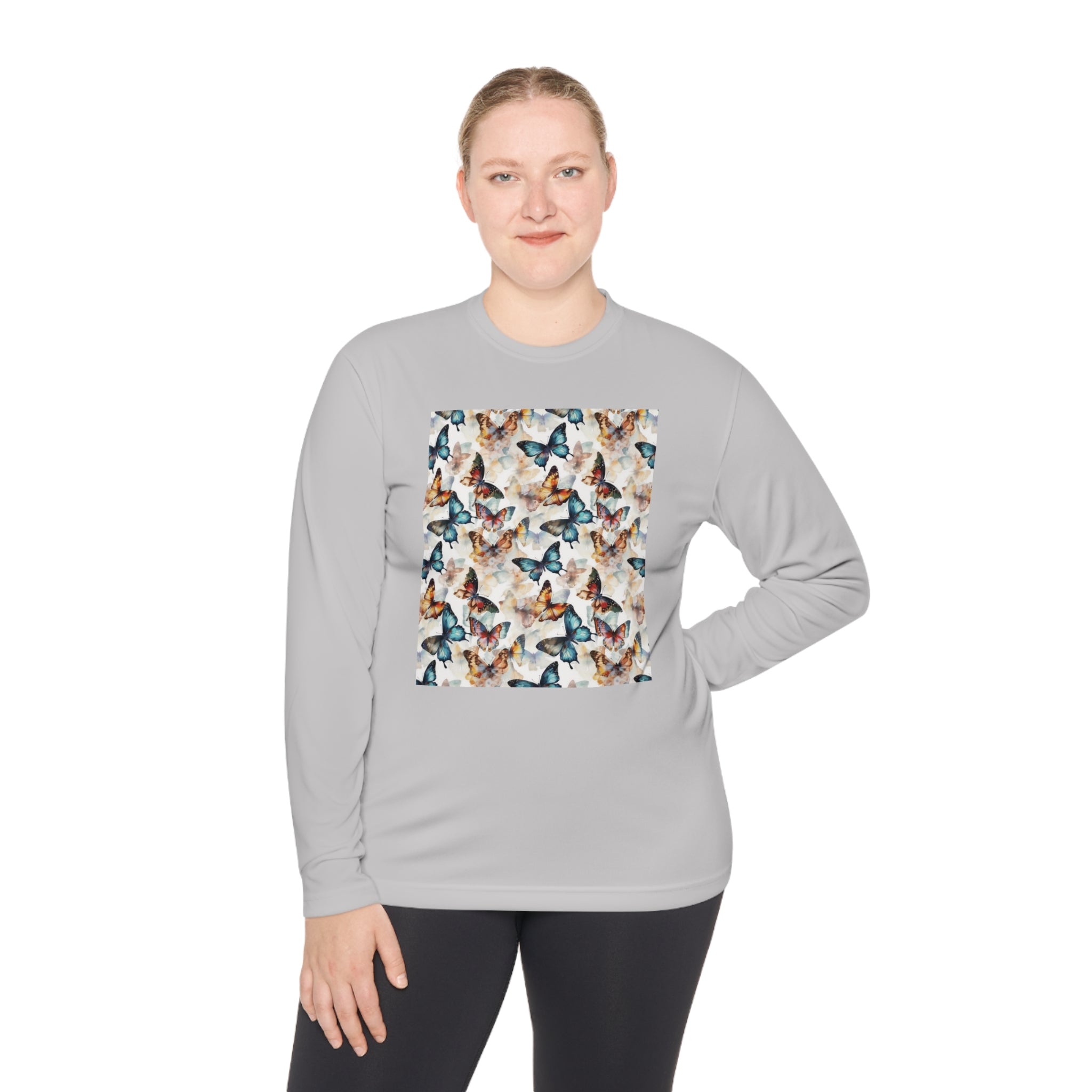 Unisex Lightweight Long Sleeve Tee (AOP) - Abstract Designs 08