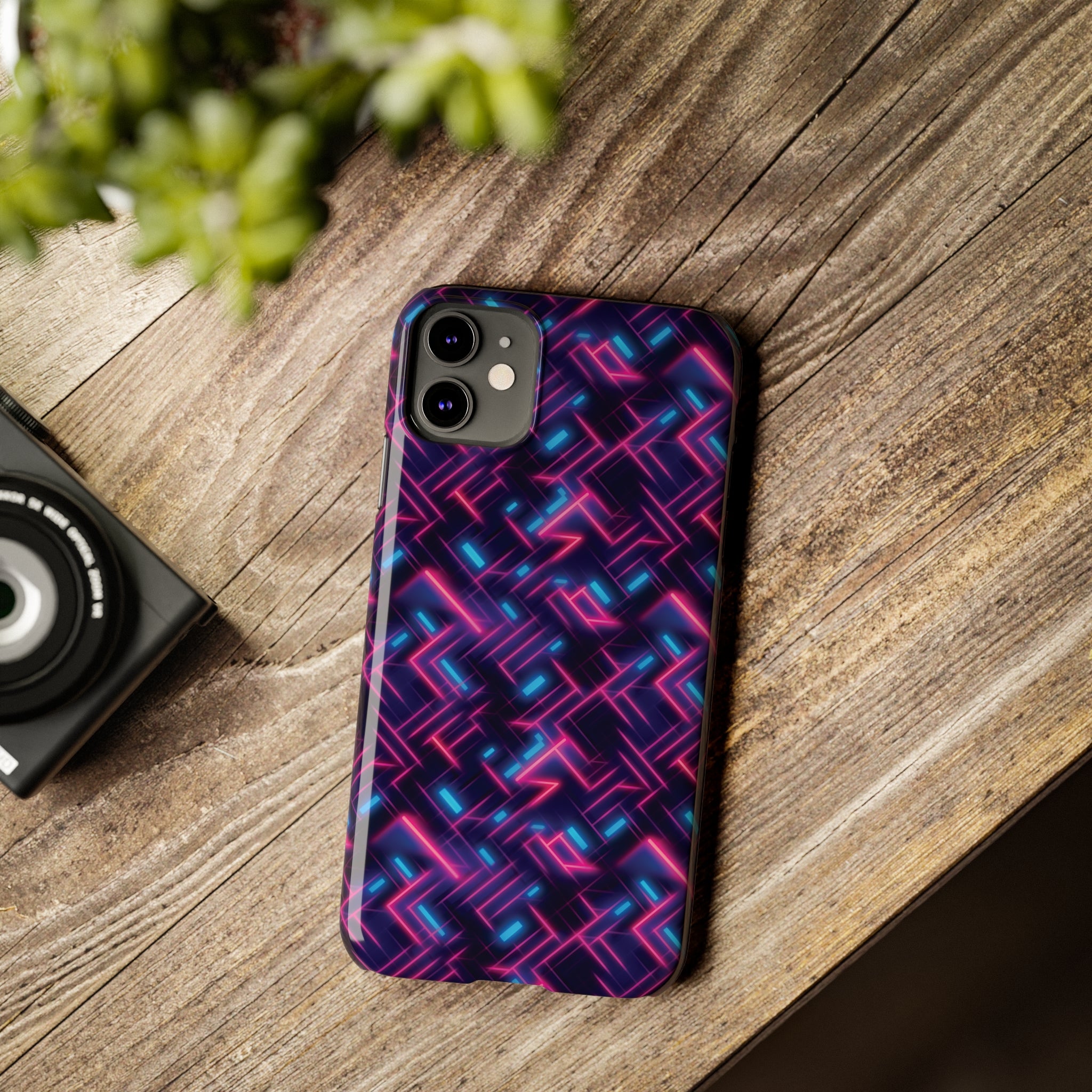 Slim Phone Cases (AOP) - Seamless Synthwave Designs 02