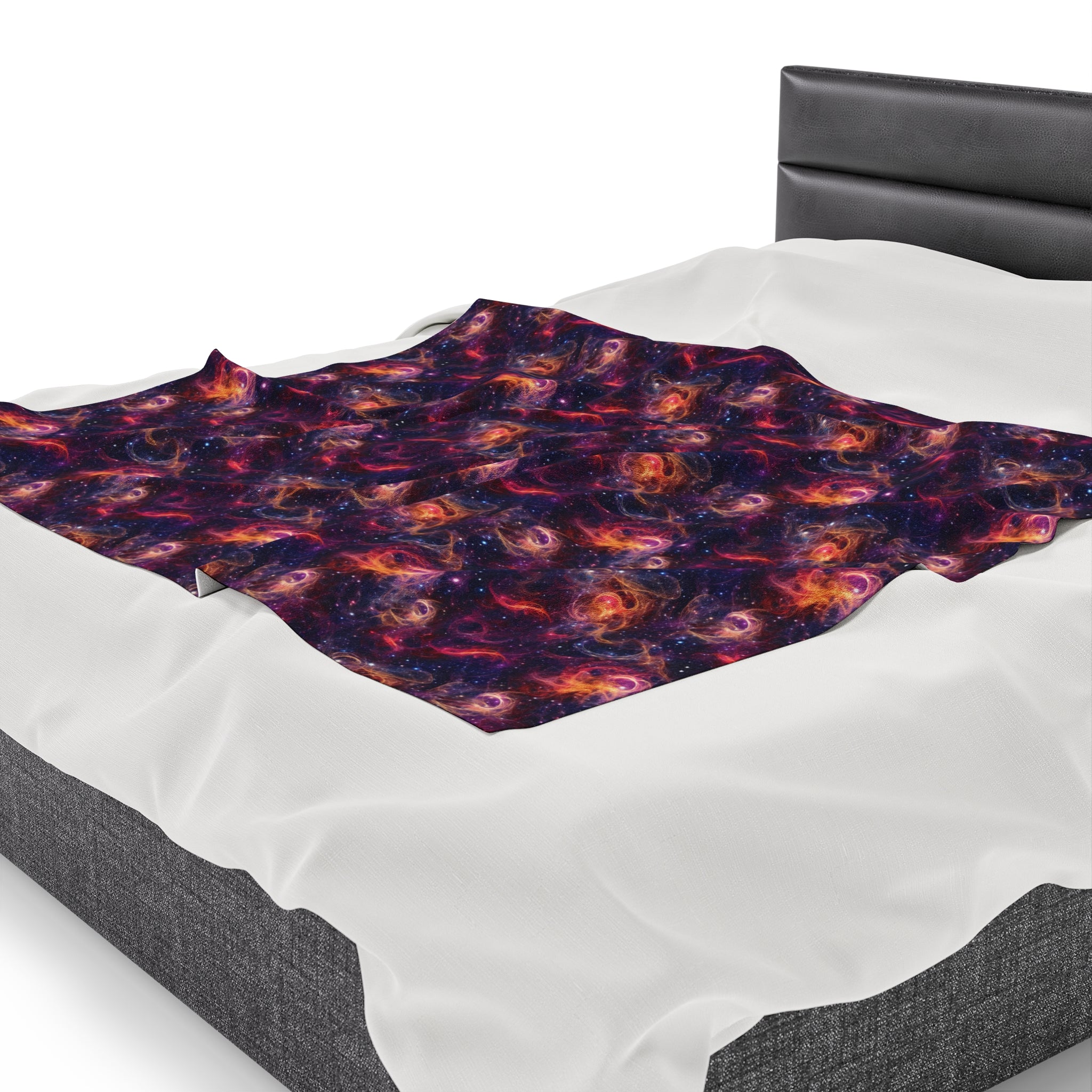 Velveteen Plush Blanket (AOP) - Fantasy Galaxies 01