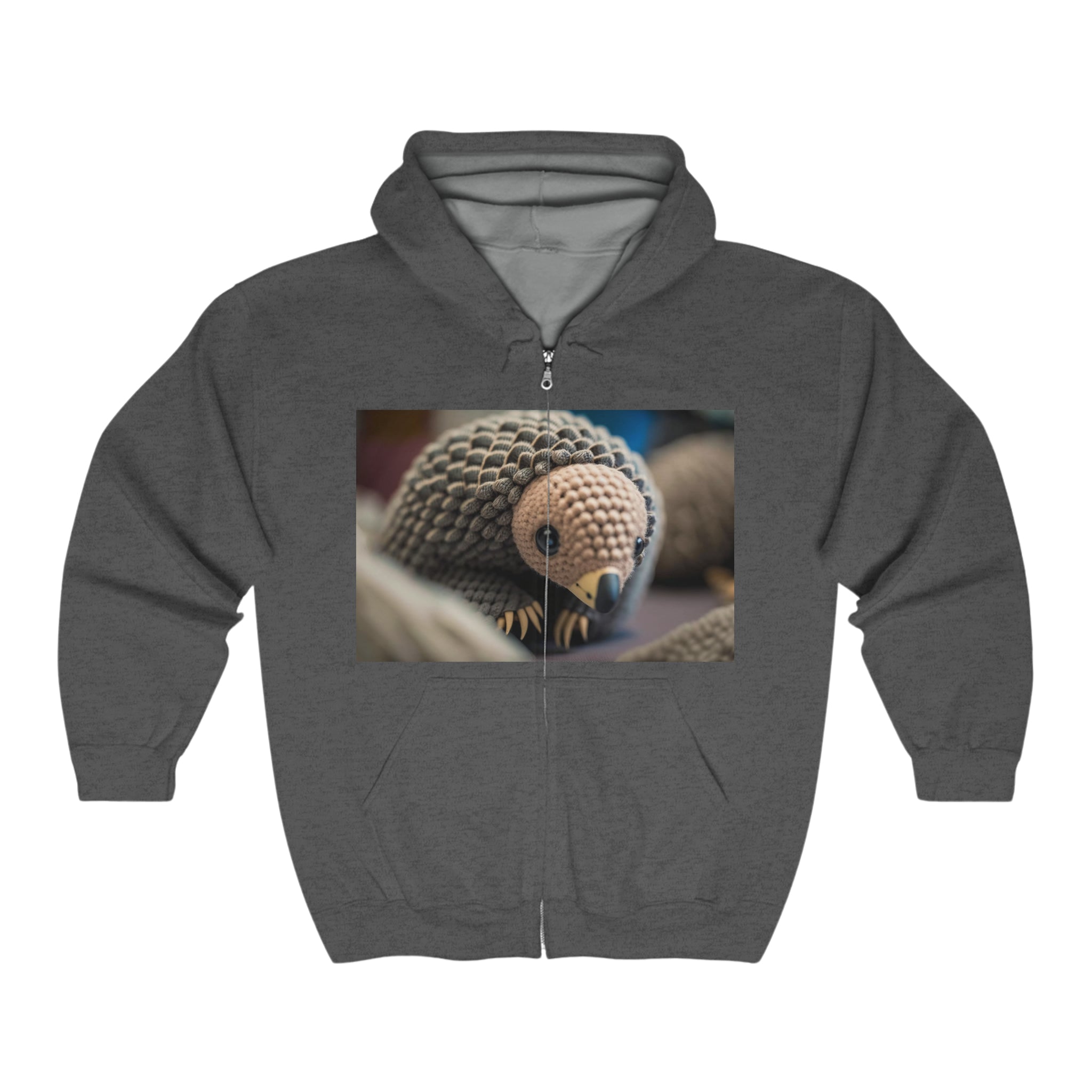 Unisex Heavy Blend™ Full Zip Hooded Sweatshirt - Baby Animals - Pangolin