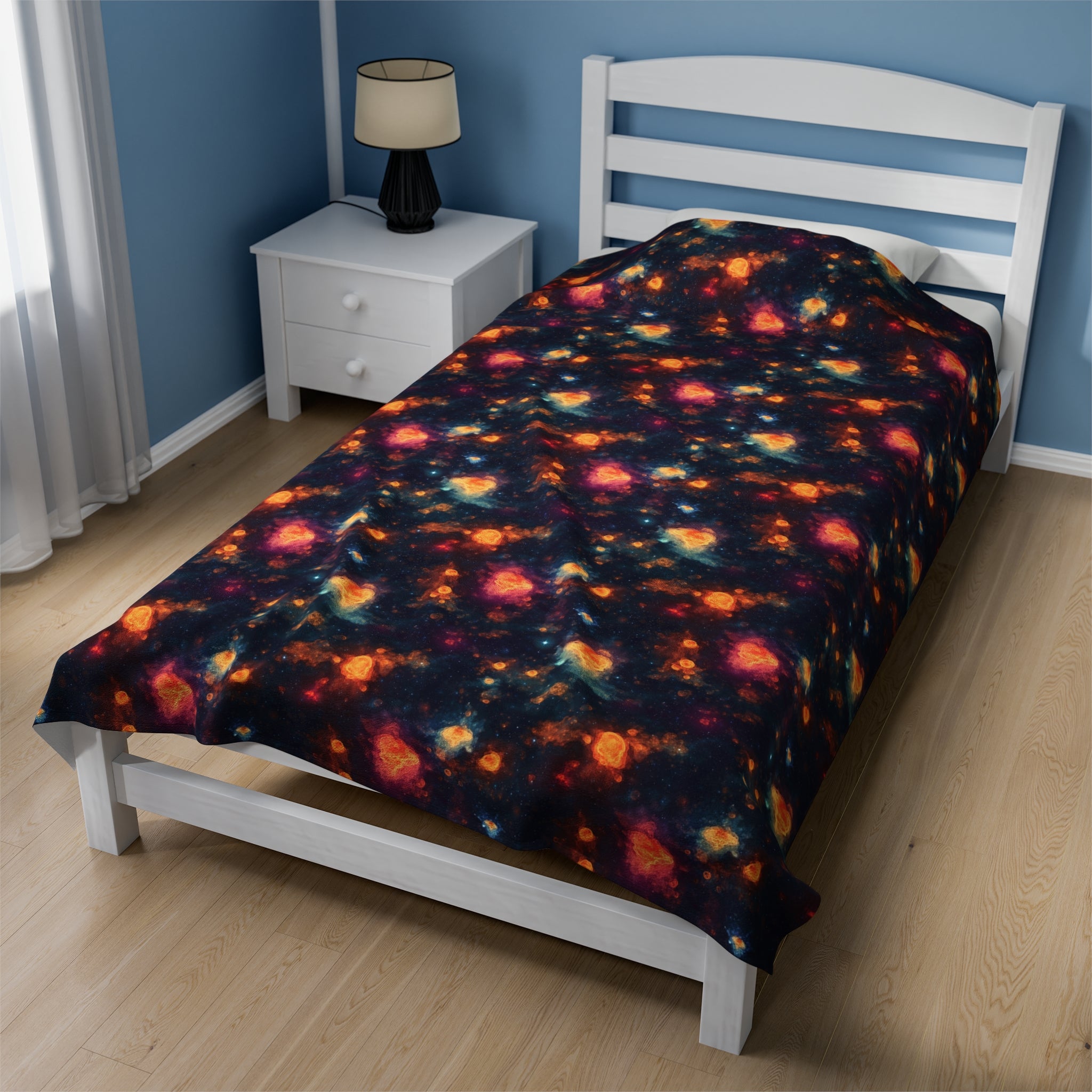 Velveteen Plush Blanket (AOP) - Fantasy Galaxies 07