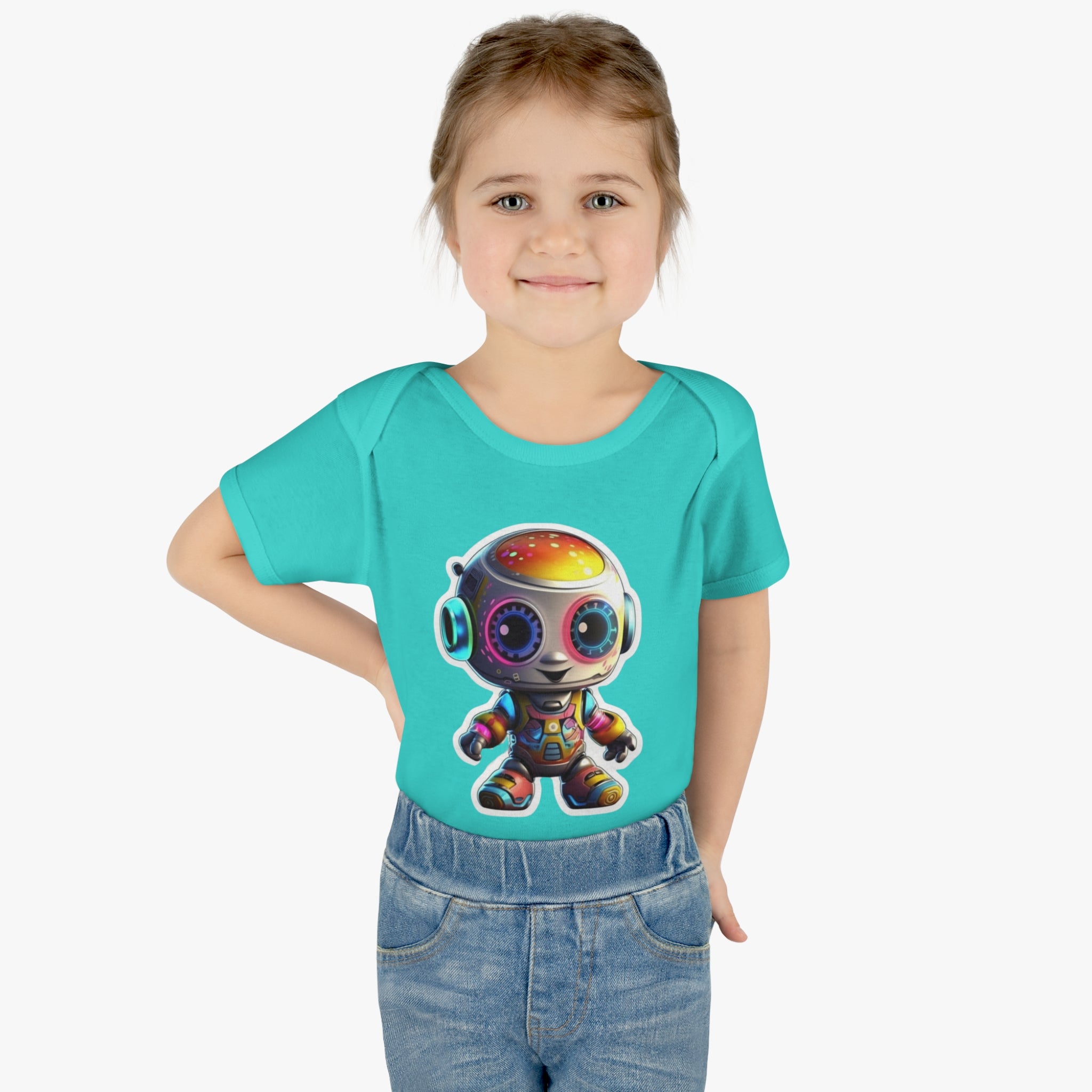 Infant Baby Rib Bodysuit - Circuit, Robot Pop Art 08