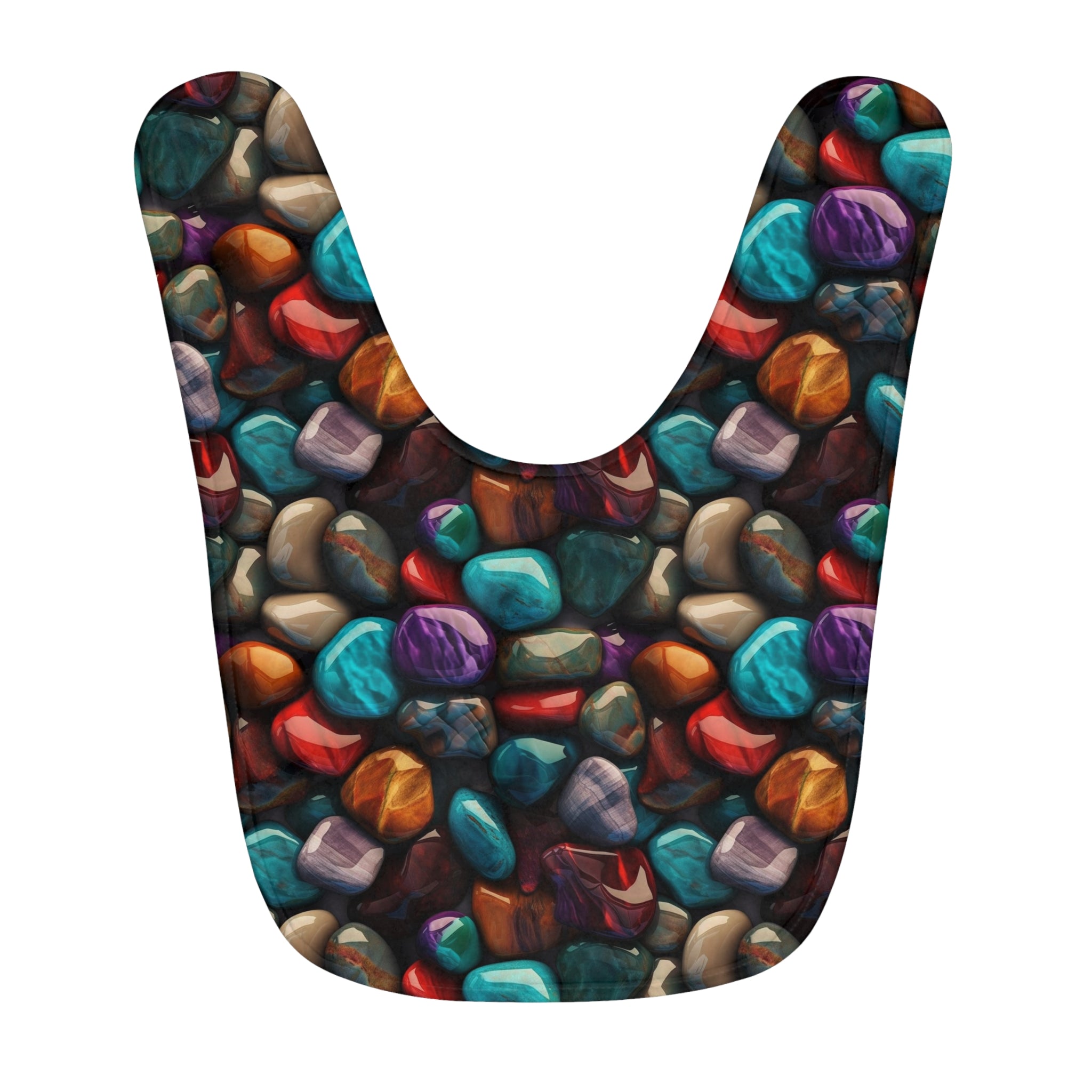 Fleece Baby Bib (AOP) - Seamless Rocks Design 08