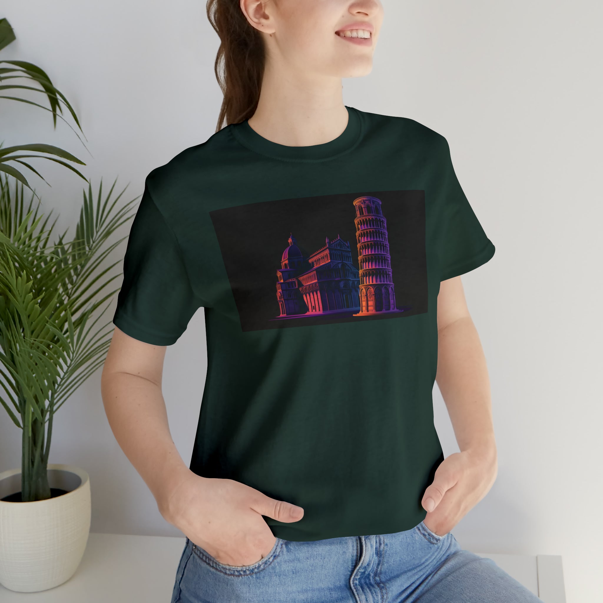 Unisex Jersey Short Sleeve Tee - Leaning Tower of Pisa, Italy