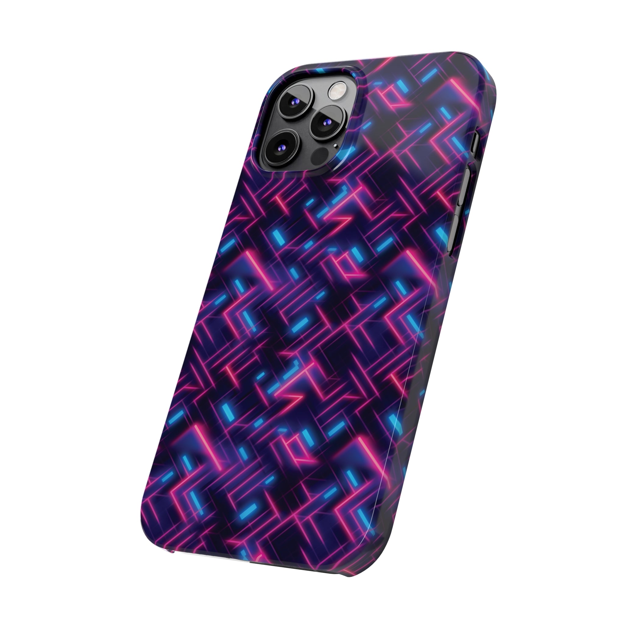 Slim Phone Cases (AOP) - Seamless Synthwave Designs 02