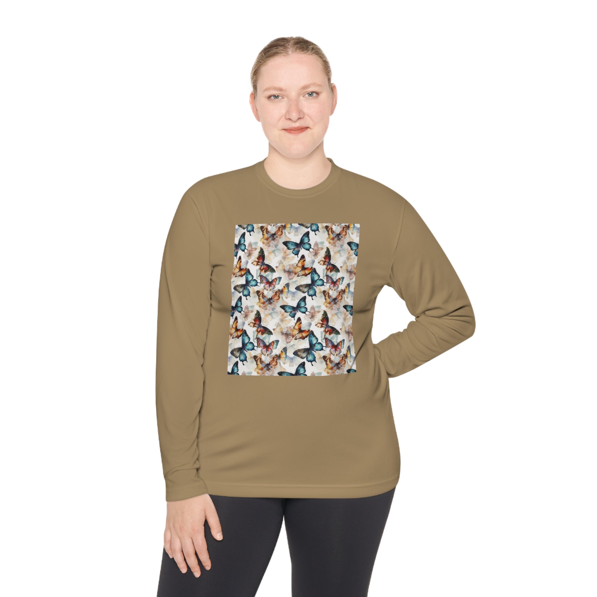 Unisex Lightweight Long Sleeve Tee (AOP) - Abstract Designs 08