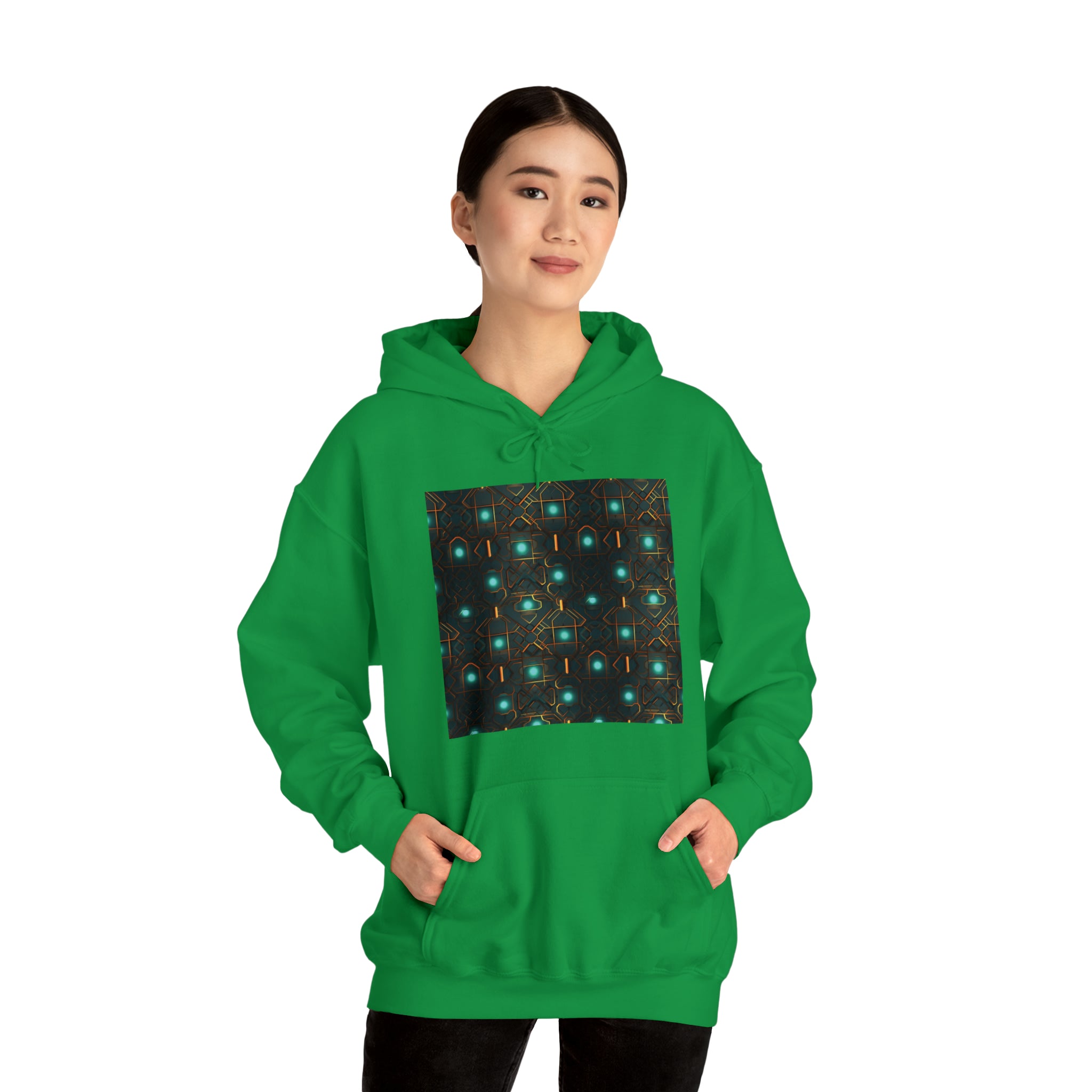 Unisex Heavy Blend™ Hooded Sweatshirt - Abstract Neon Designs 09