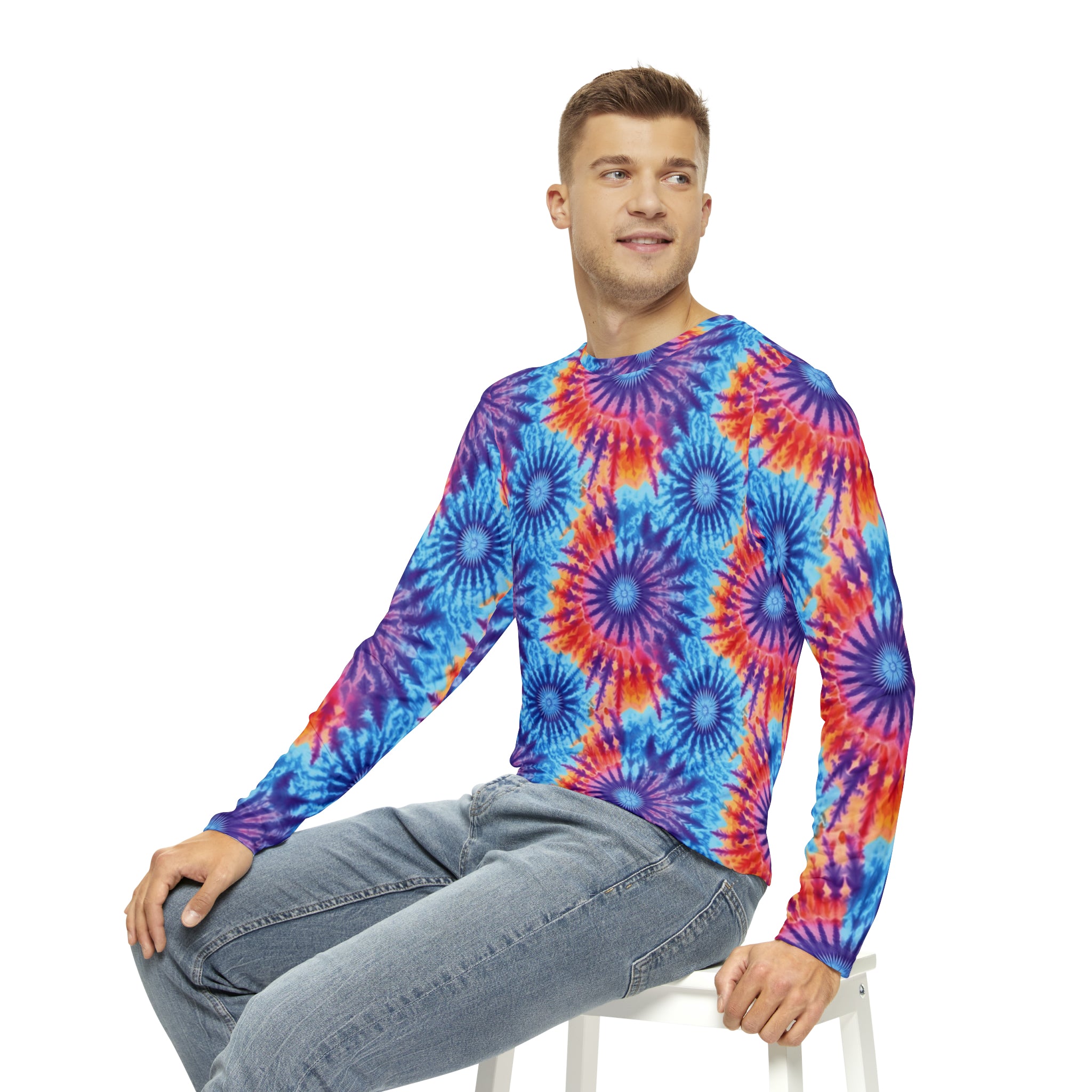 Men's Long Sleeve Shirt (AOP) - Tie Dye Designs 03