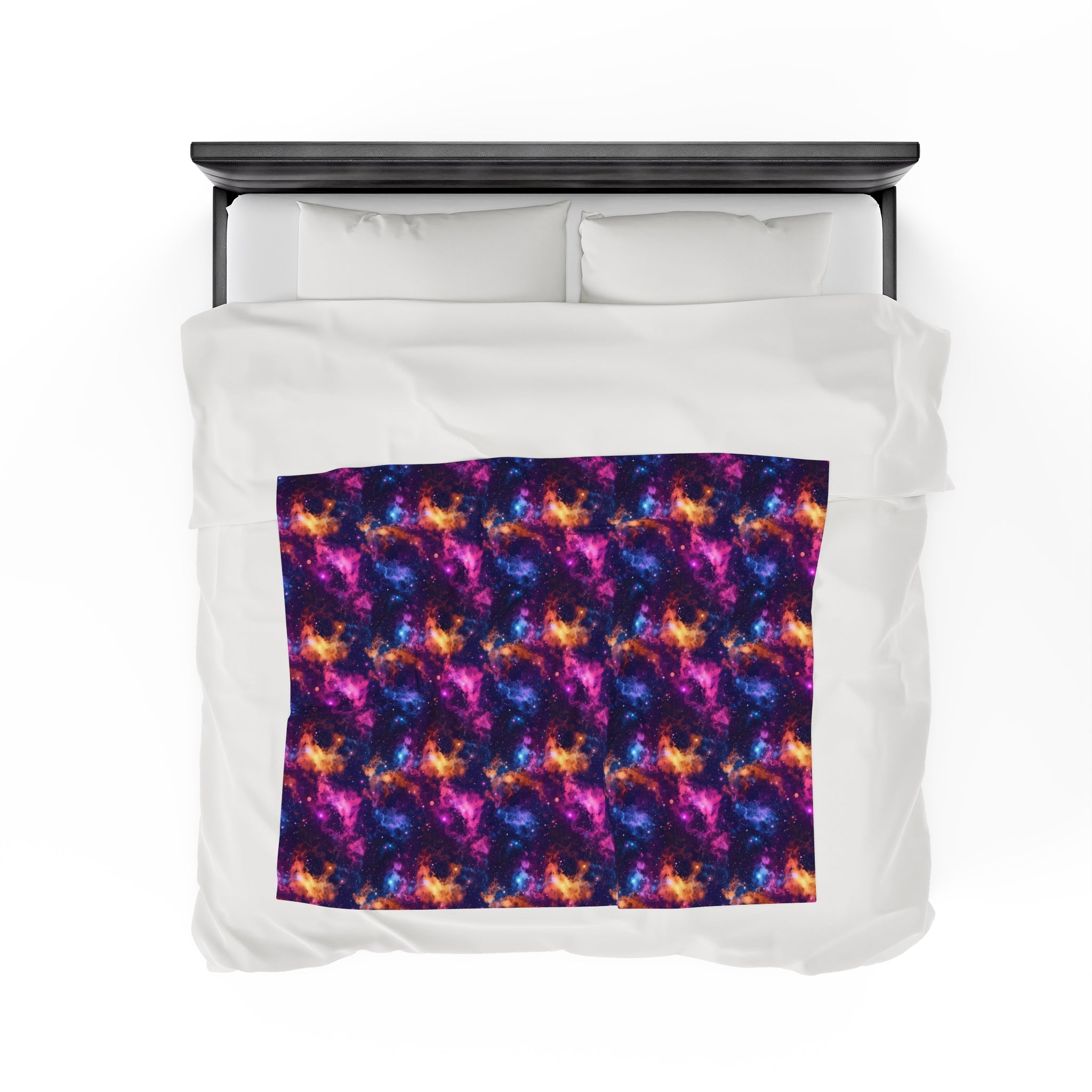 Velveteen Plush Blanket (AOP) - Fantasy Galaxies 06