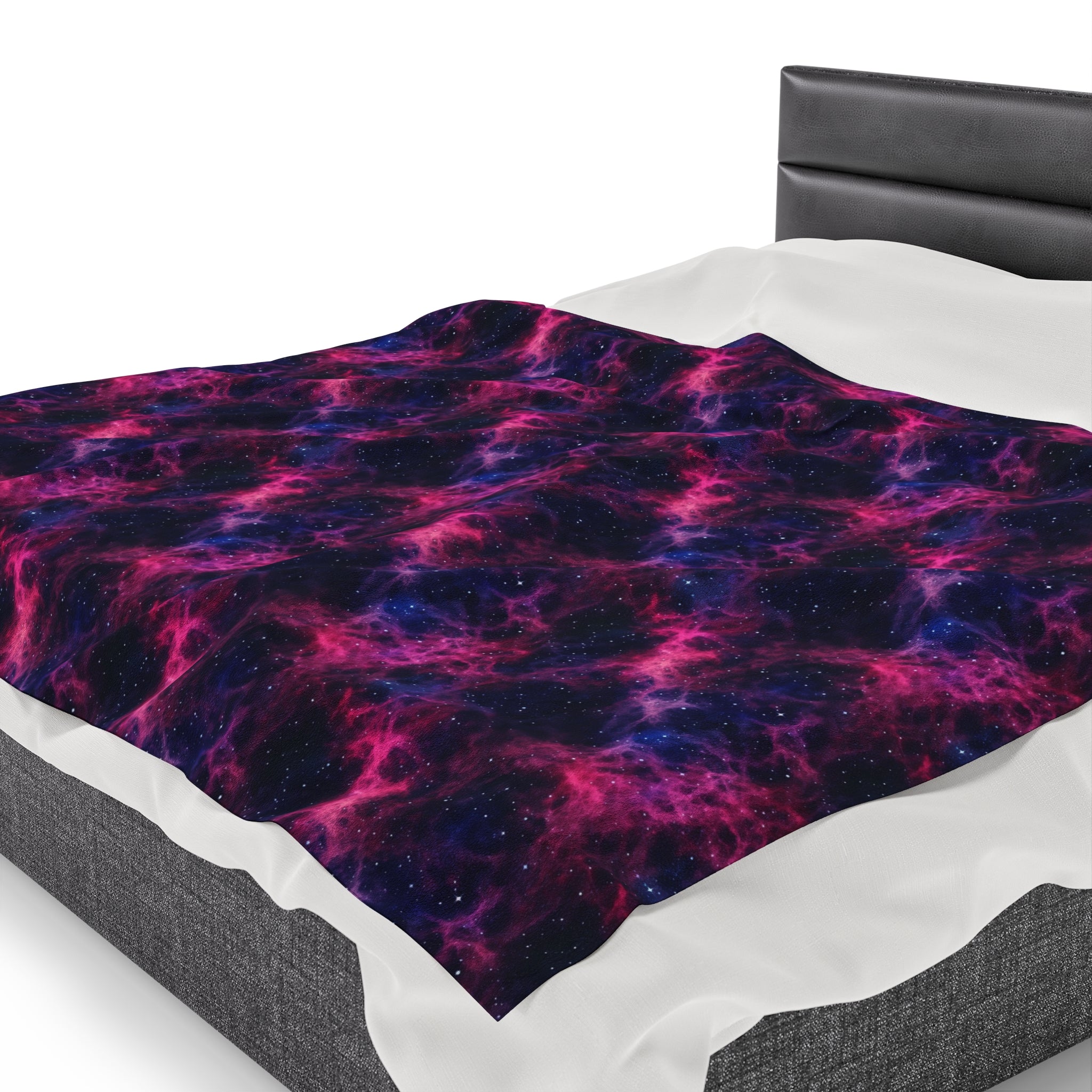 Velveteen Plush Blanket (AOP) - Fantasy Galaxies 02