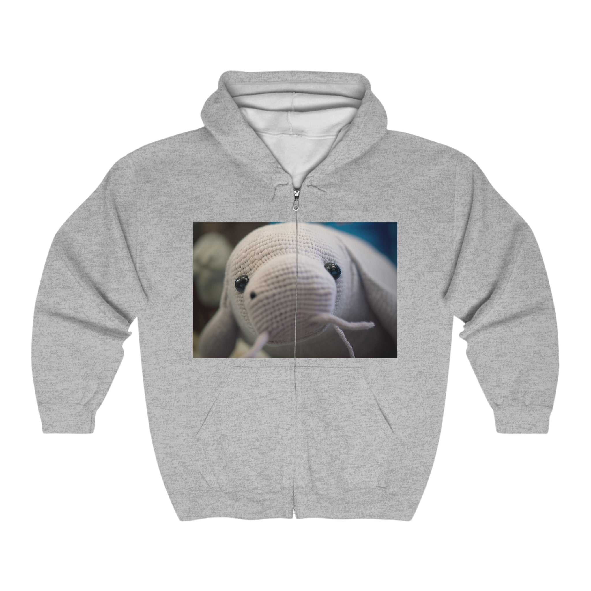 Unisex Heavy Blend™ Full Zip Hooded Sweatshirt - Baby Animals - Dugong