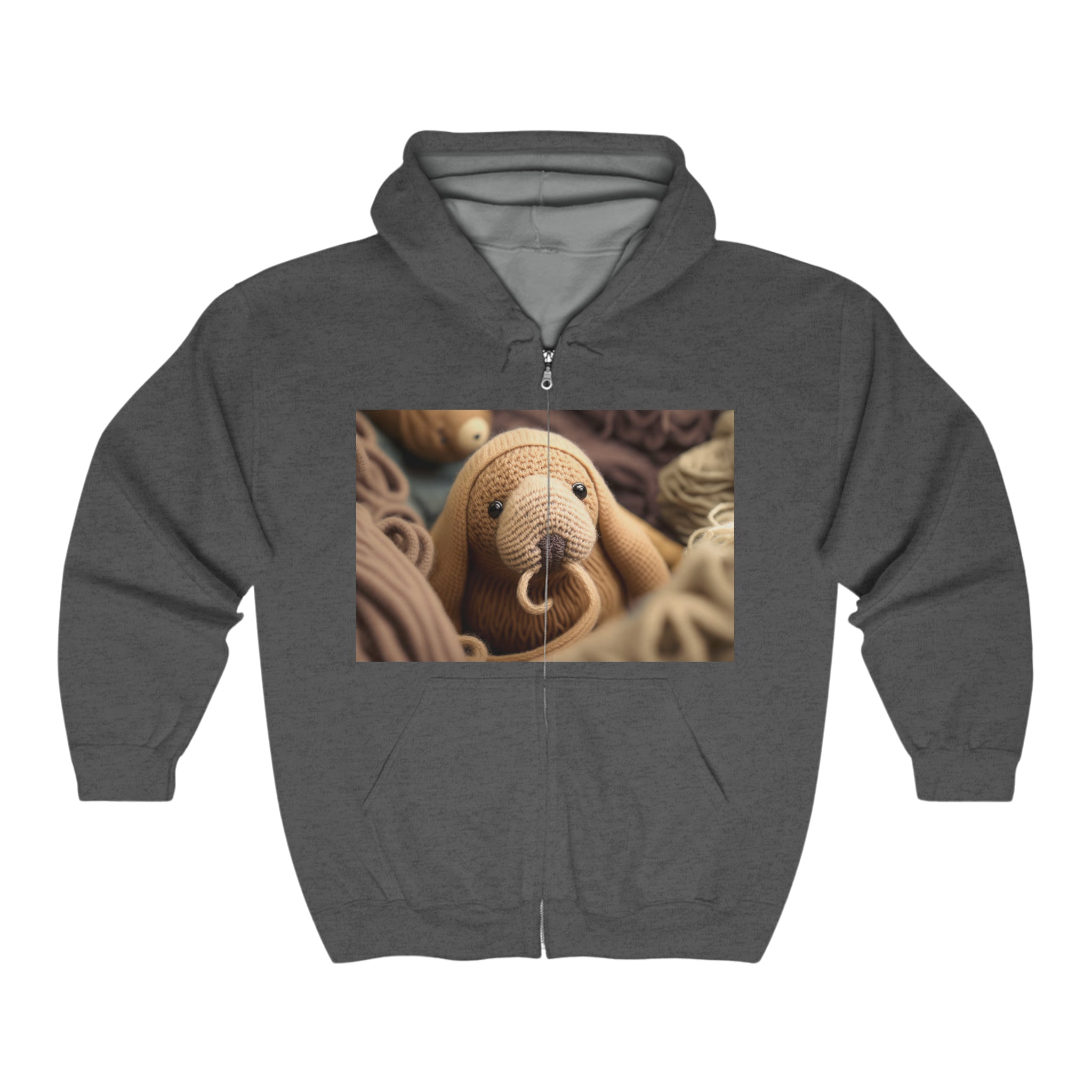 Unisex Heavy Blend™ Full Zip Hooded Sweatshirt - Baby Animals - Walrus