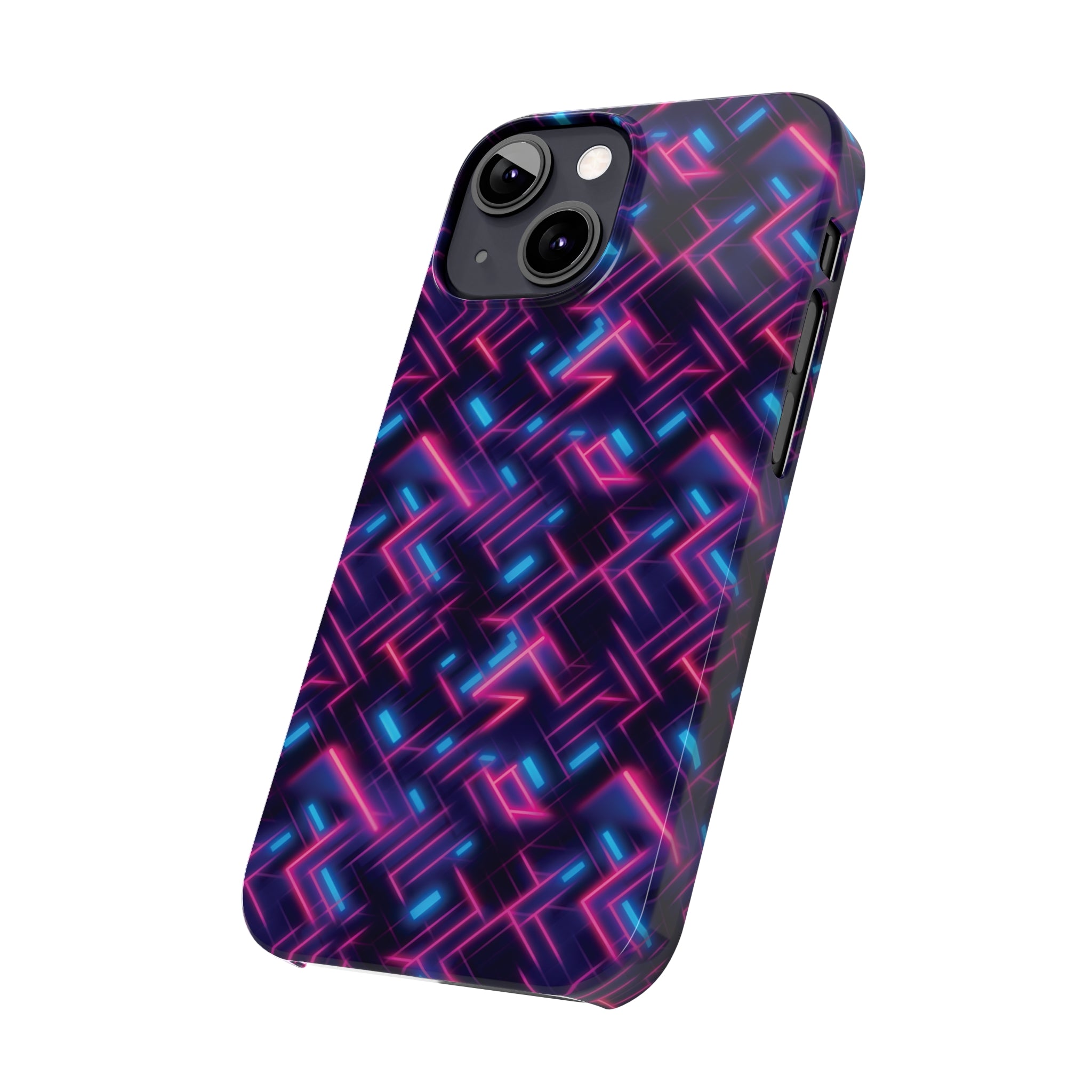 Slim Phone Cases (AOP) - Seamless Synthwave Designs 02