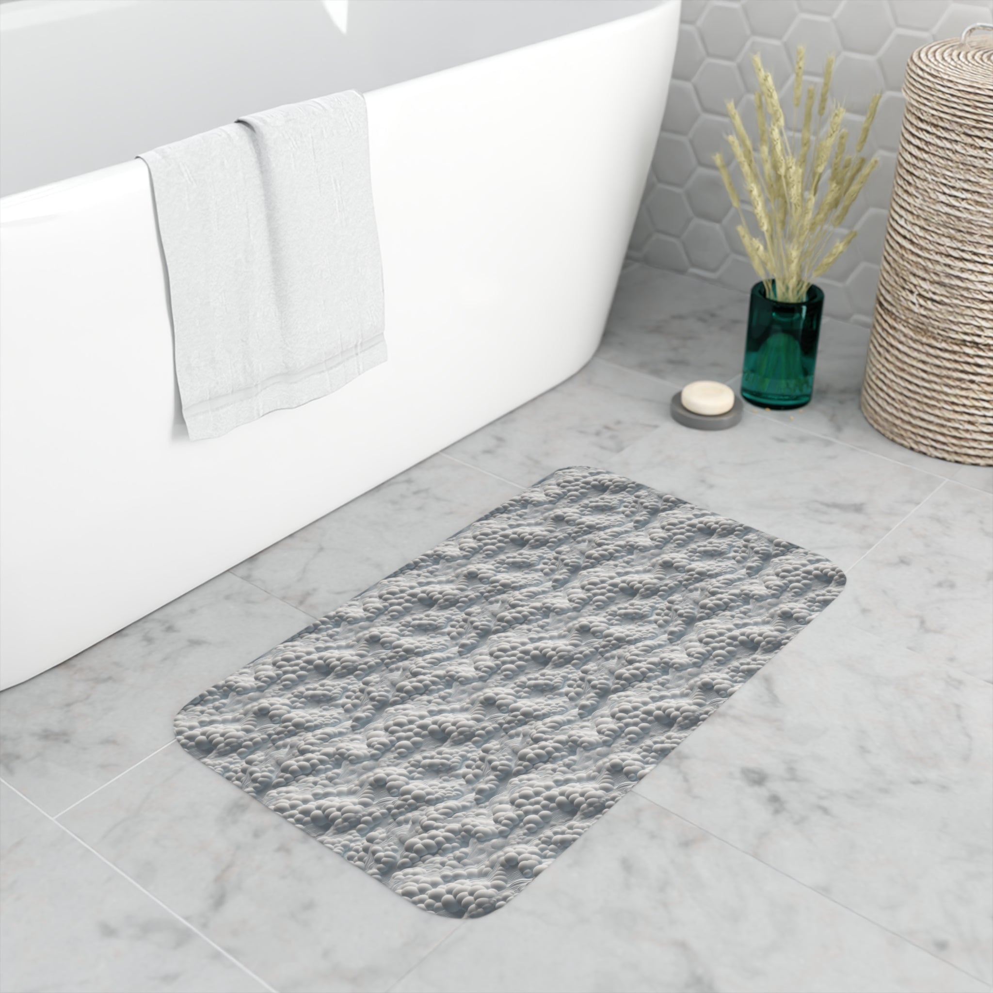 Memory Foam Bath Mat (AOP) - Seamless Clouds Designs