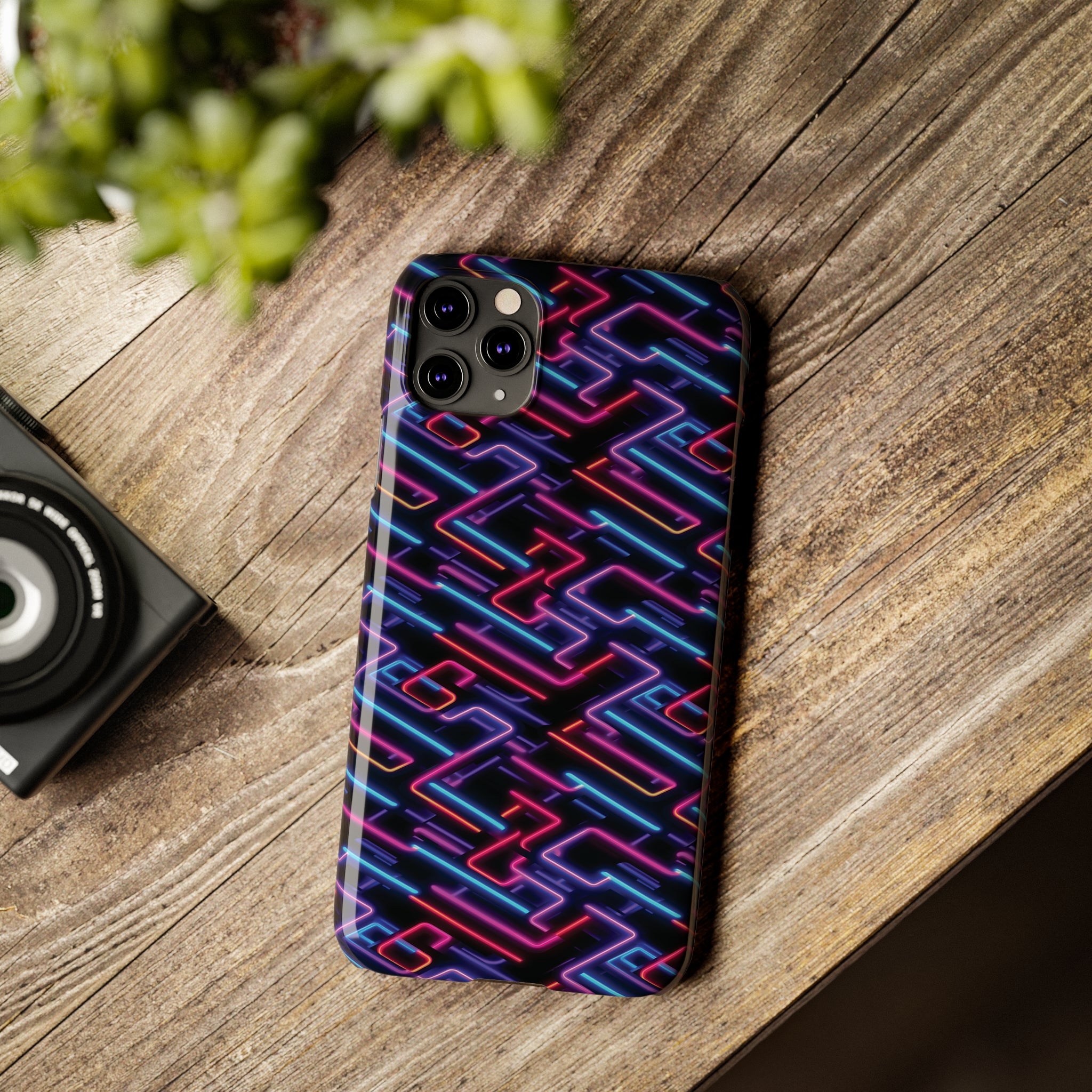 Slim Phone Cases (AOP) - Seamless Neon Designs 01