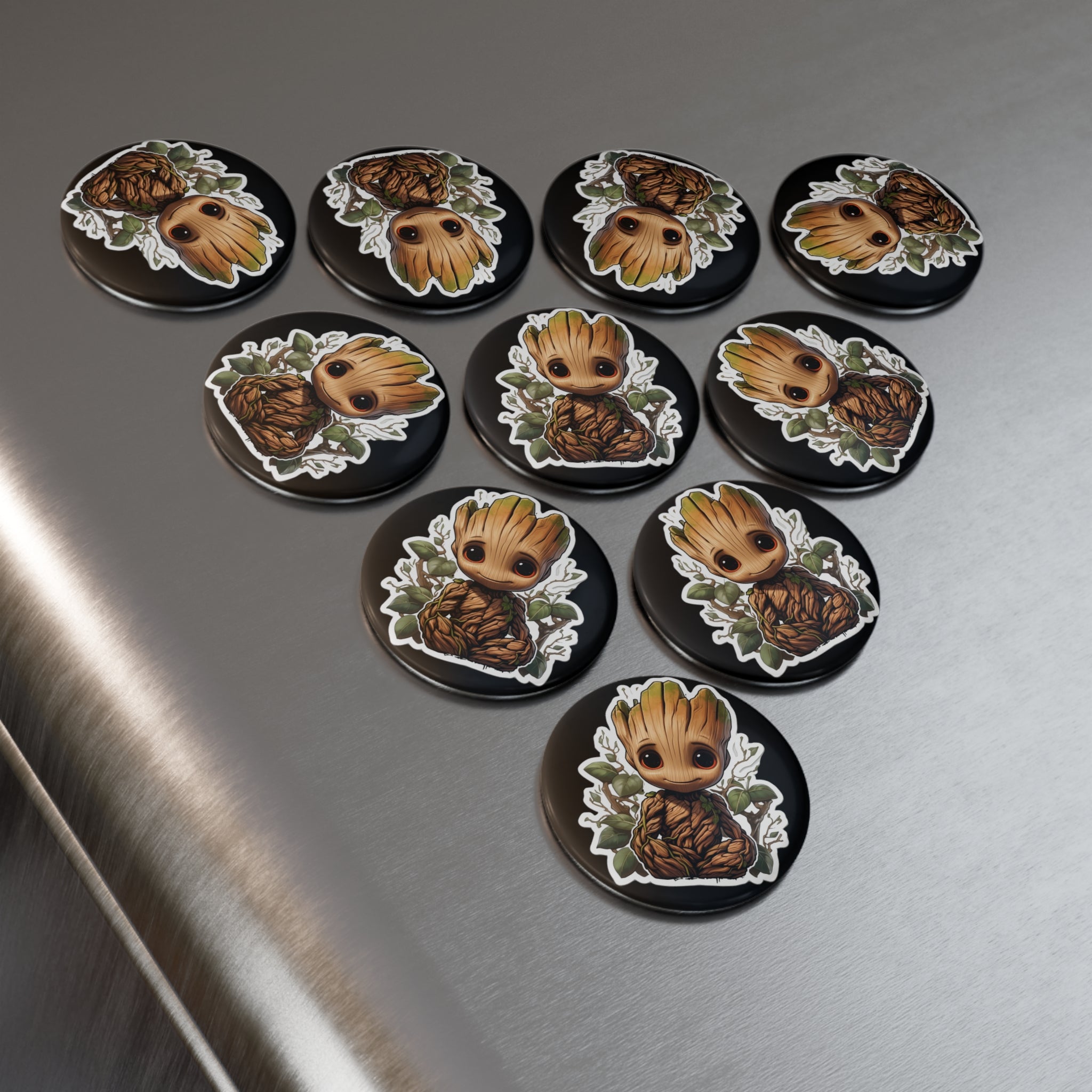 Button Magnet, Round (1 & 10 pcs) - Baby Groot 01