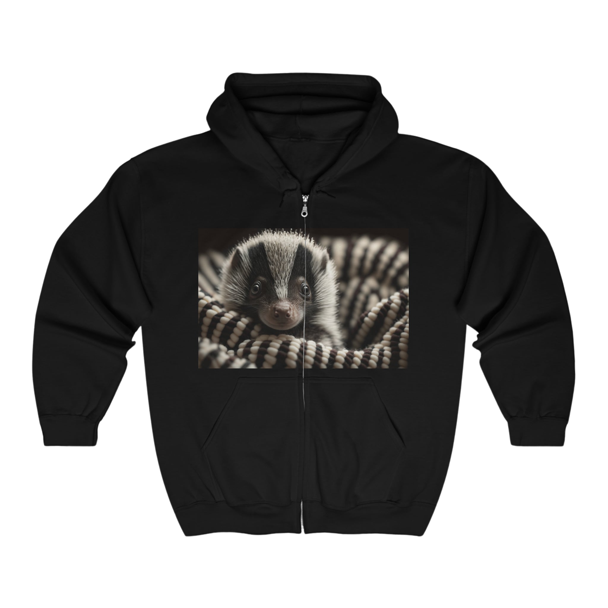 Unisex Heavy Blend™ Full Zip Hooded Sweatshirt - Baby Animals - Skunk