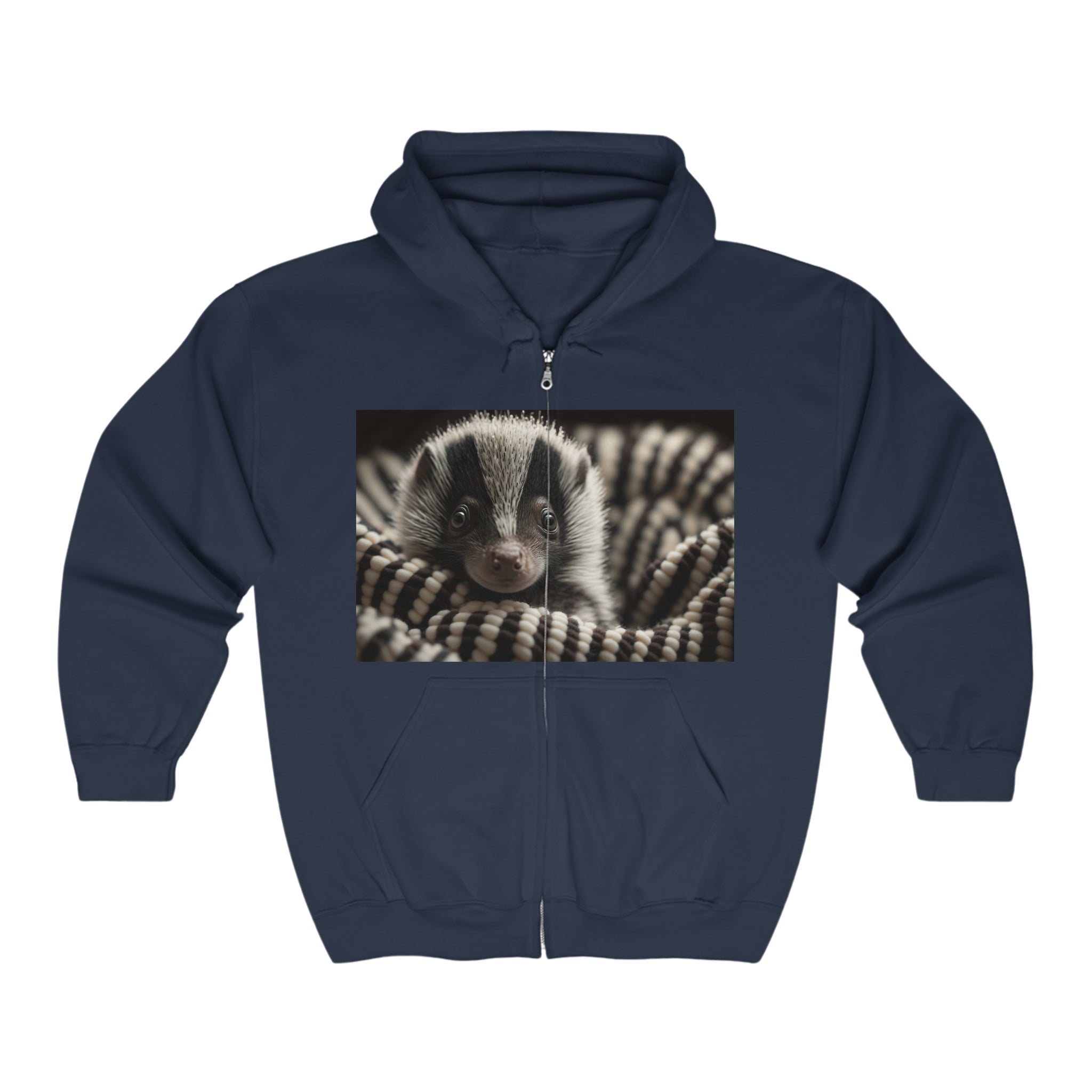 Unisex Heavy Blend™ Full Zip Hooded Sweatshirt - Baby Animals - Skunk