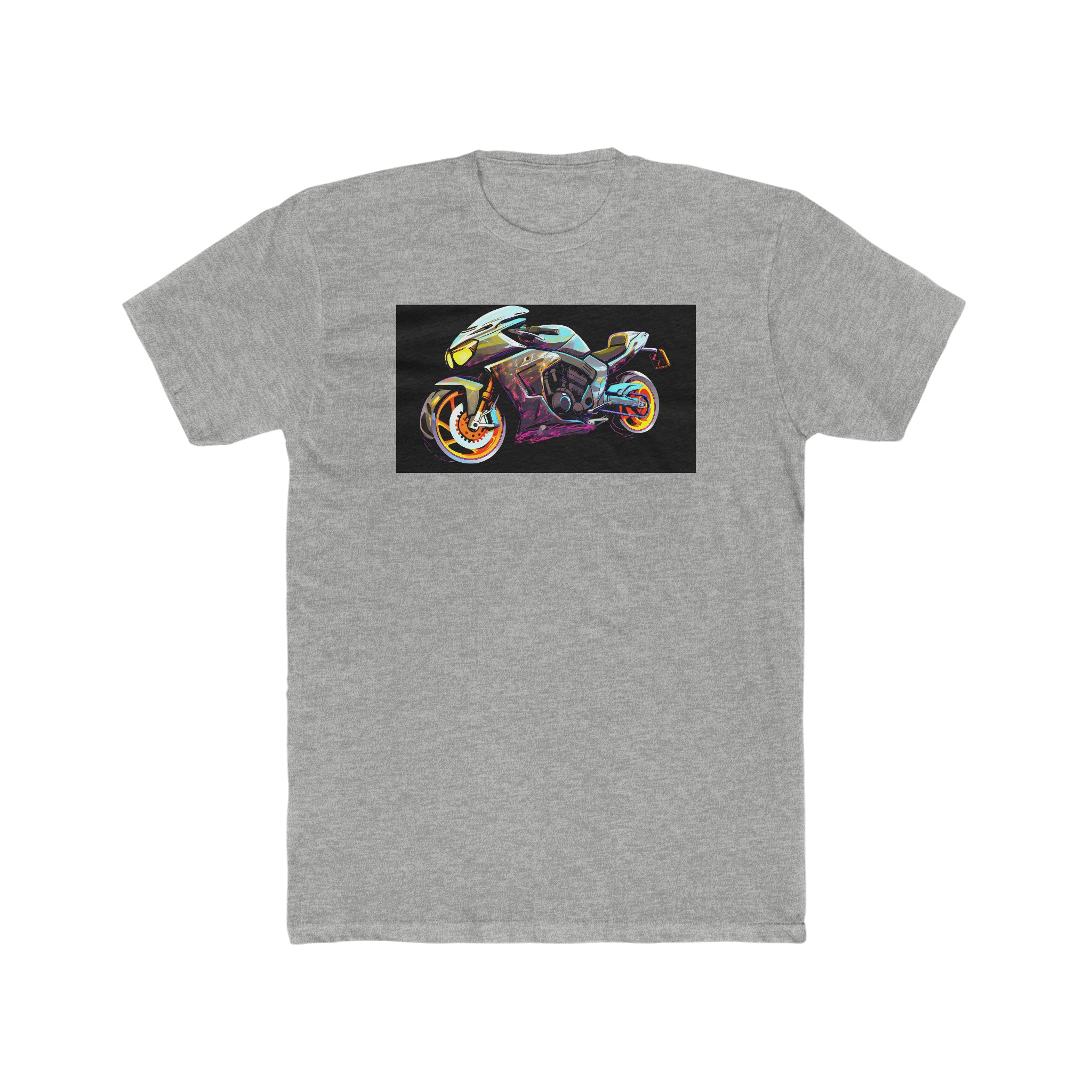 Men's Cotton Crew Tee - Pop Art - Motorcycle 03