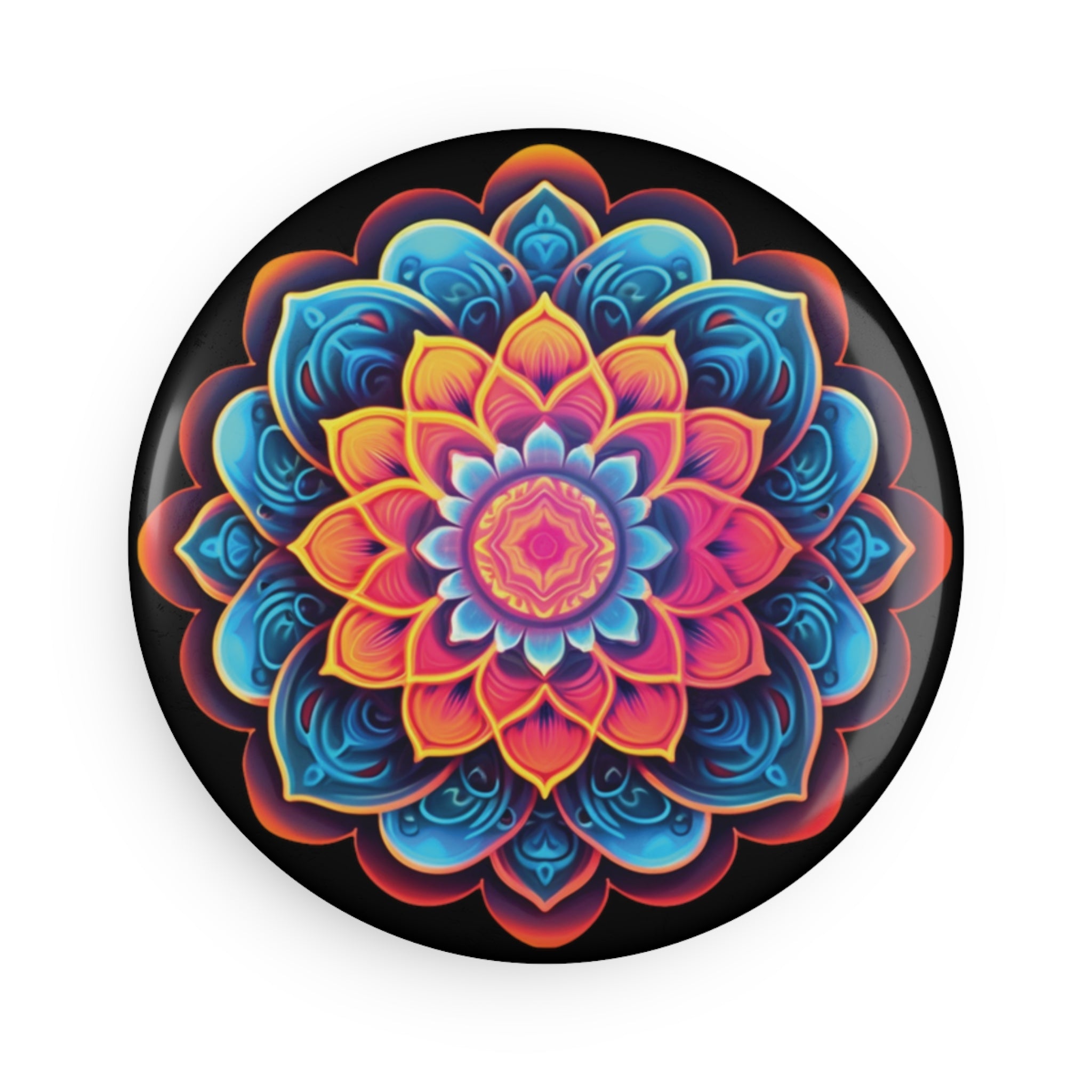 Button Magnet, Round (1 & 10 pcs) - Mandalas 29