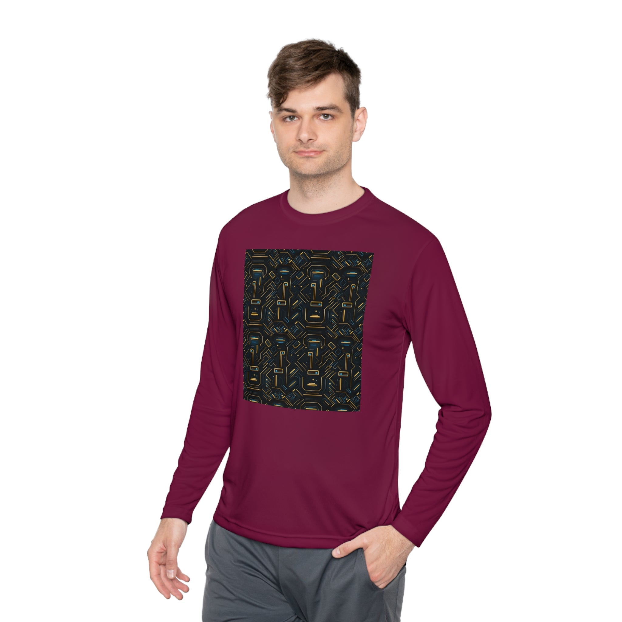 Unisex Lightweight Long Sleeve Tee (AOP) - Abstract Designs 07