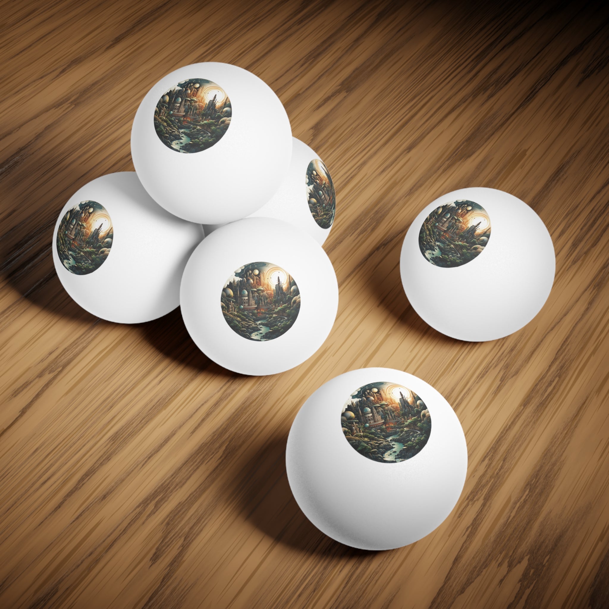 Ping Pong Balls, 6 pcs - Pop Art - Isometric Designs 07