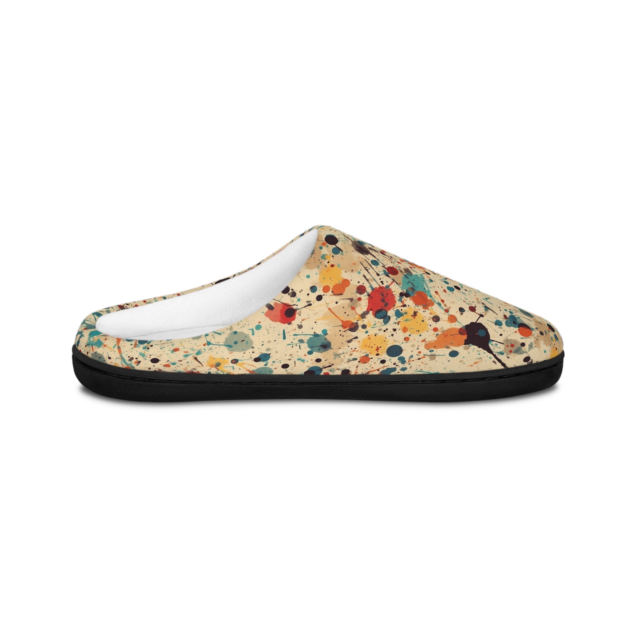 Men's Indoor Slippers (AOP) - Seamless Color Splatter Design 08